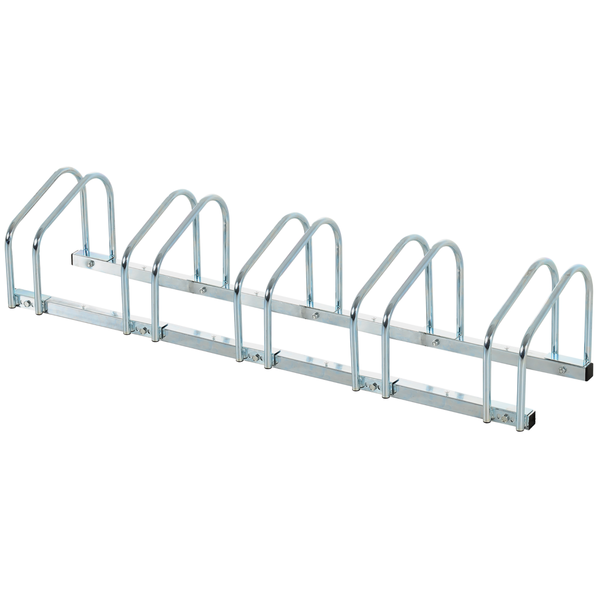 HOMCOM 5 Bike Parking Rack, Galvanised Steel Floor or Wall Mounted Cycle Storage Stand – Garage & Shed