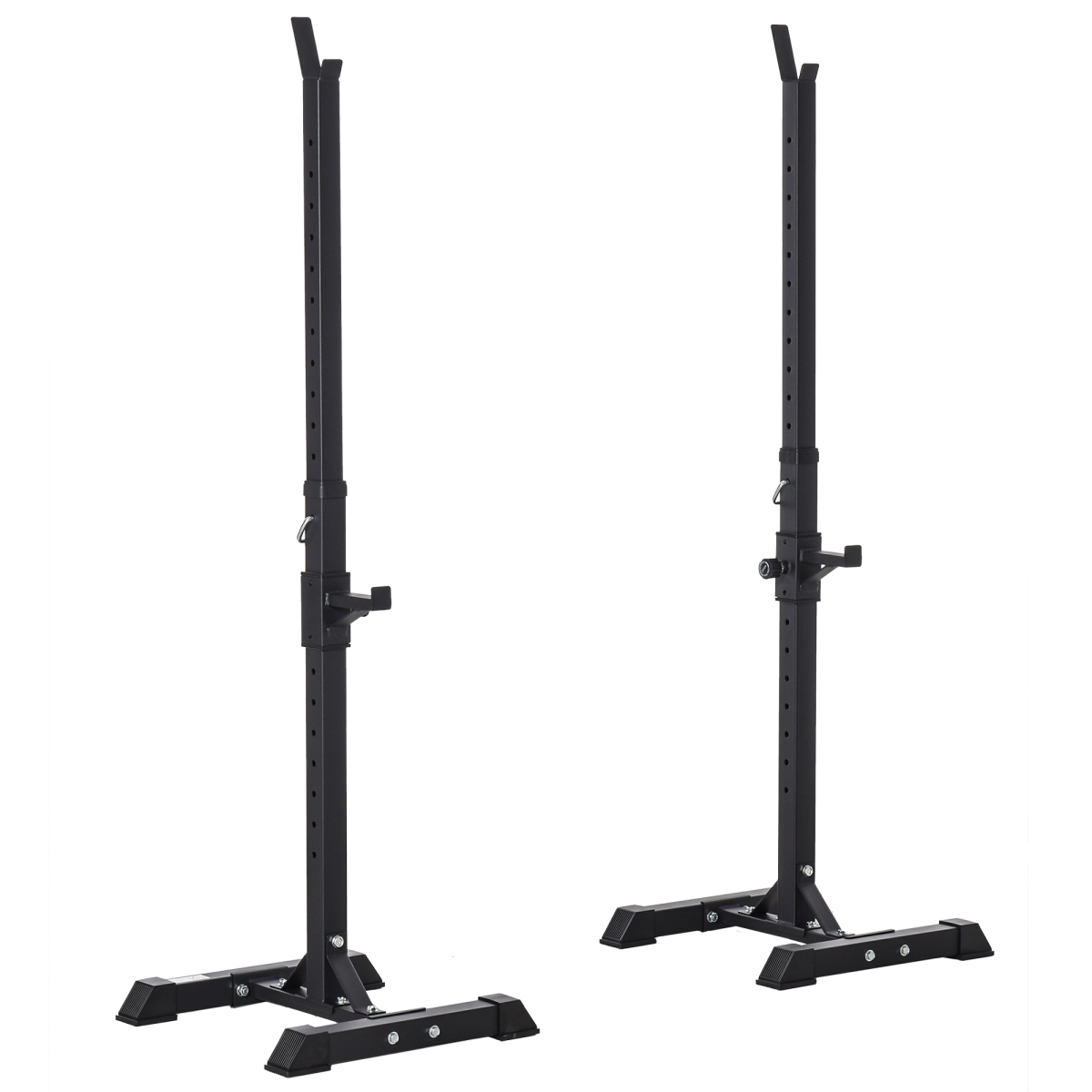 HOMCOM Adjustable Barbell Squat Stand with 12 Height Levels & Non-Slip Feet – Home Gym Weight Rack, 150kg Capacity