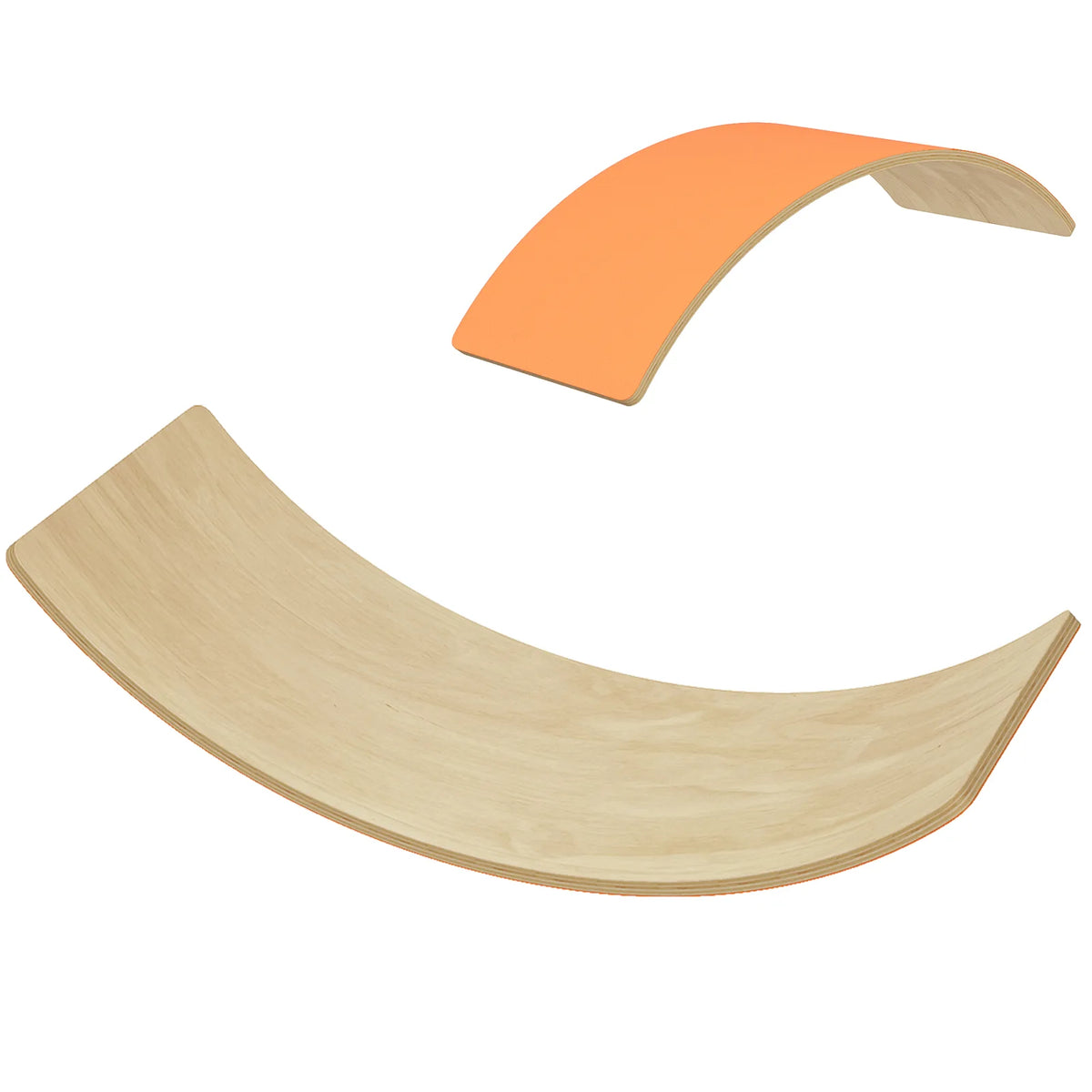 AIYAPLAY Wooden Balance Board for Kids with Silent Felt Base – Wobble Board for Sensory Play, Orange