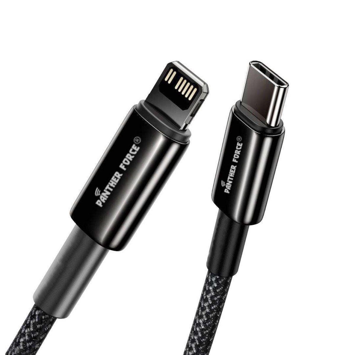 Panther Force PD 20W USB-C to iPhone Cable, 2M – Fast Charging & Data Transfer Lead