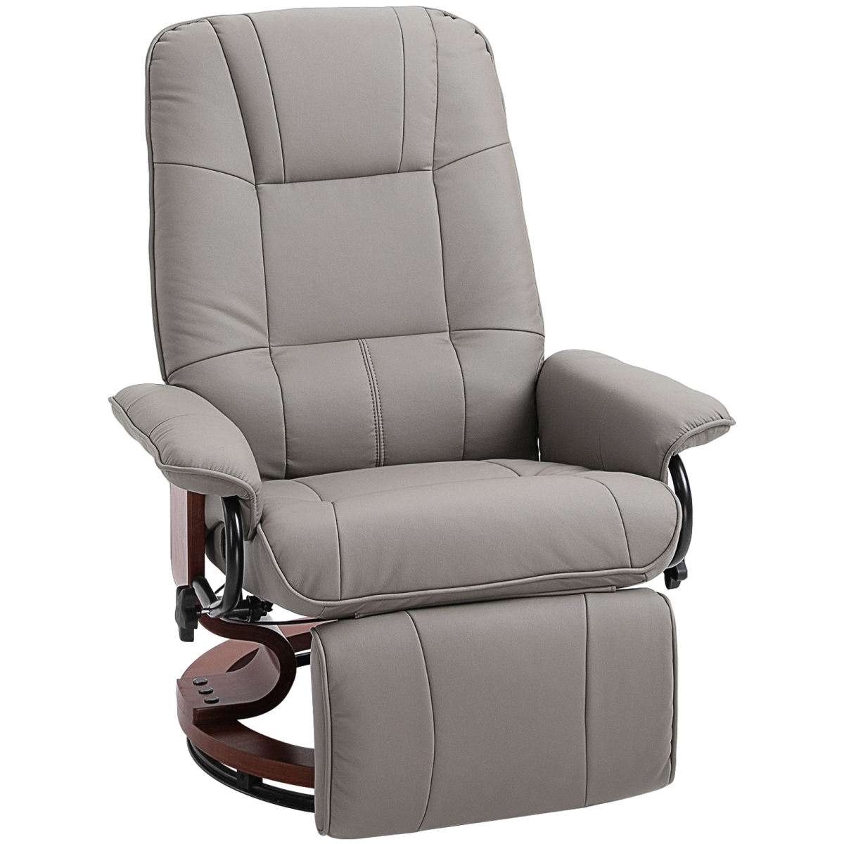 Grey PU leather recliner armchair