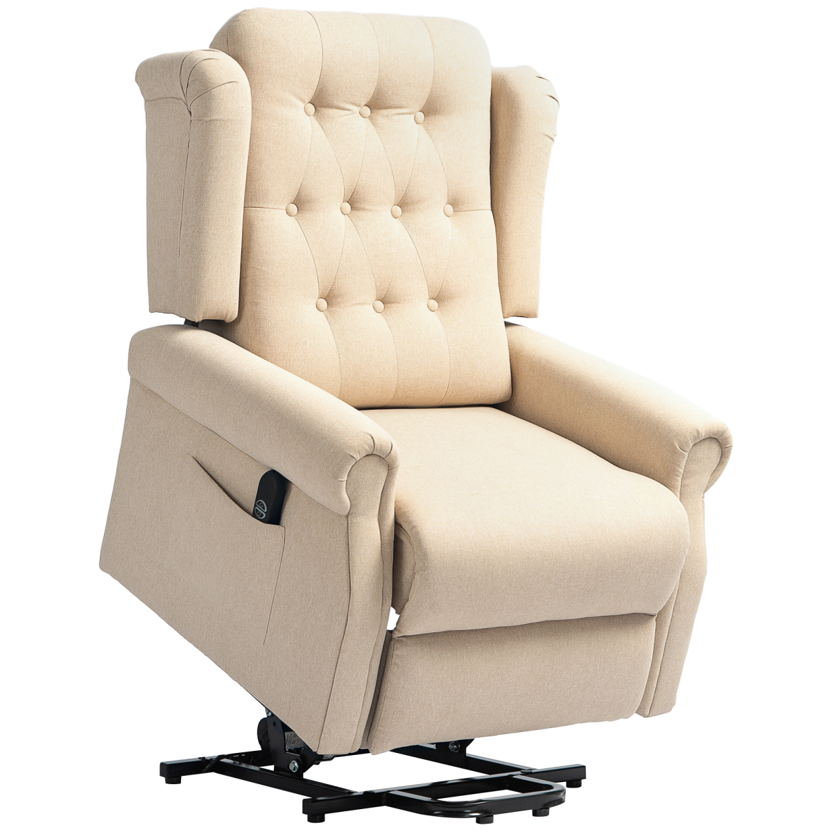 HOMCOM beige power lift wingback recliner