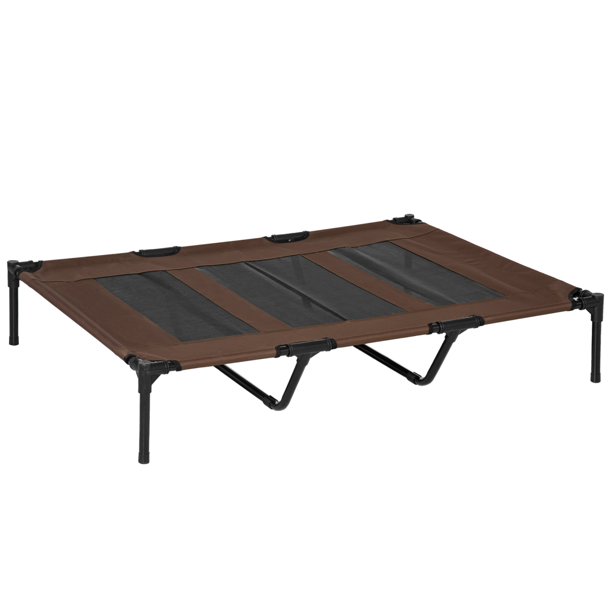 Pawhut Elevated Dog Bed with Breathable Oxford Fabric & Storage Bag – Portable Raised Pet Cot, Brown