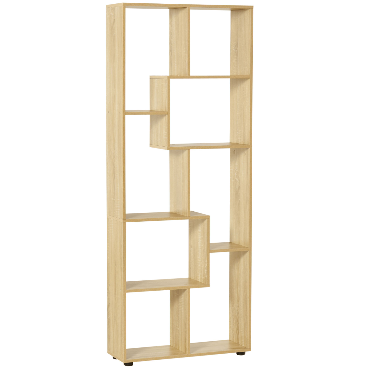 HOMCOM 178cm 8-Shelf Bookcase with Melamine Surface and Anti-Tipping Design – Multipurpose Storage, Oak Tone