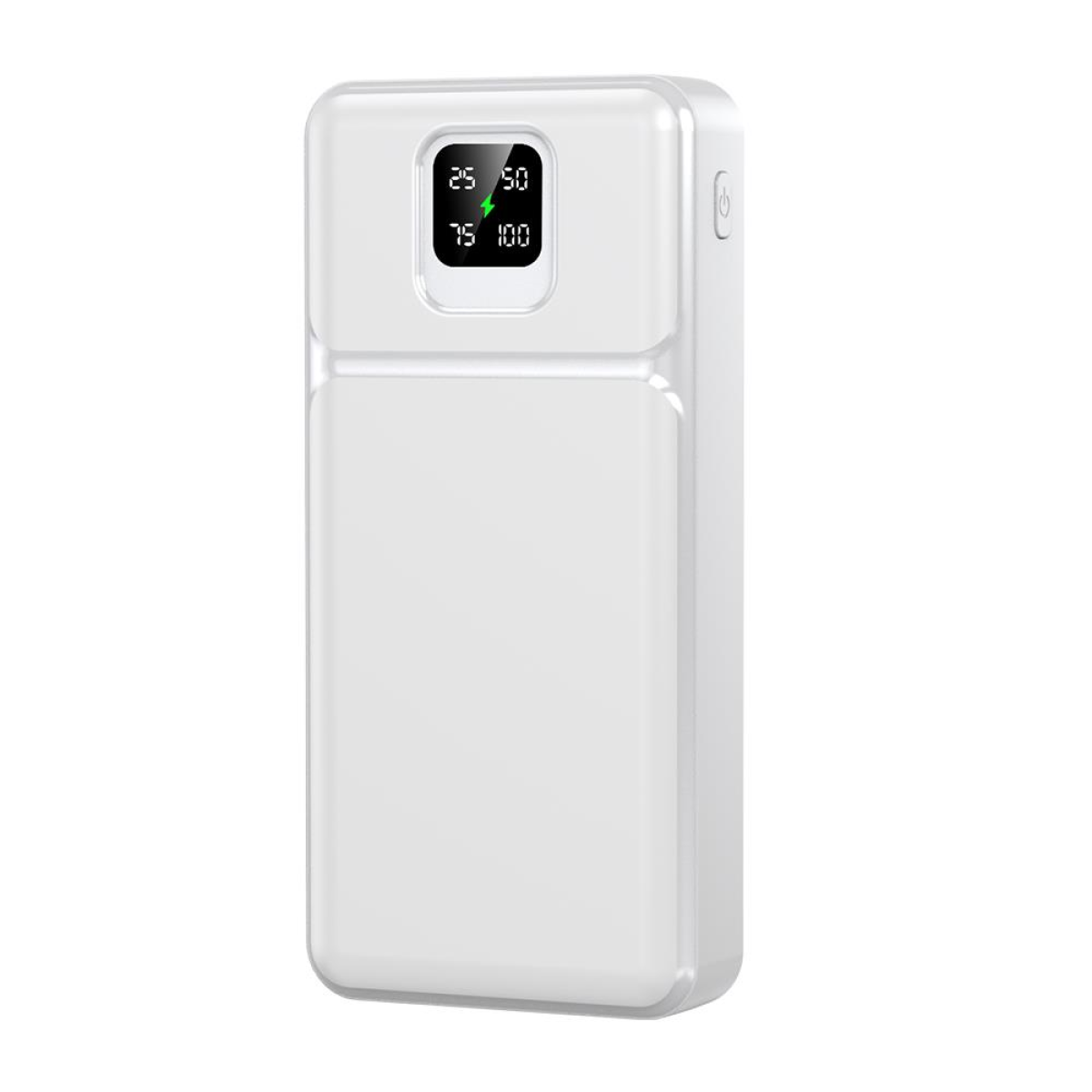 WYEFLUX 30000mAh Power Bank with LED Display, USB-C Input & Dual Output – Portable Phone Charger, White