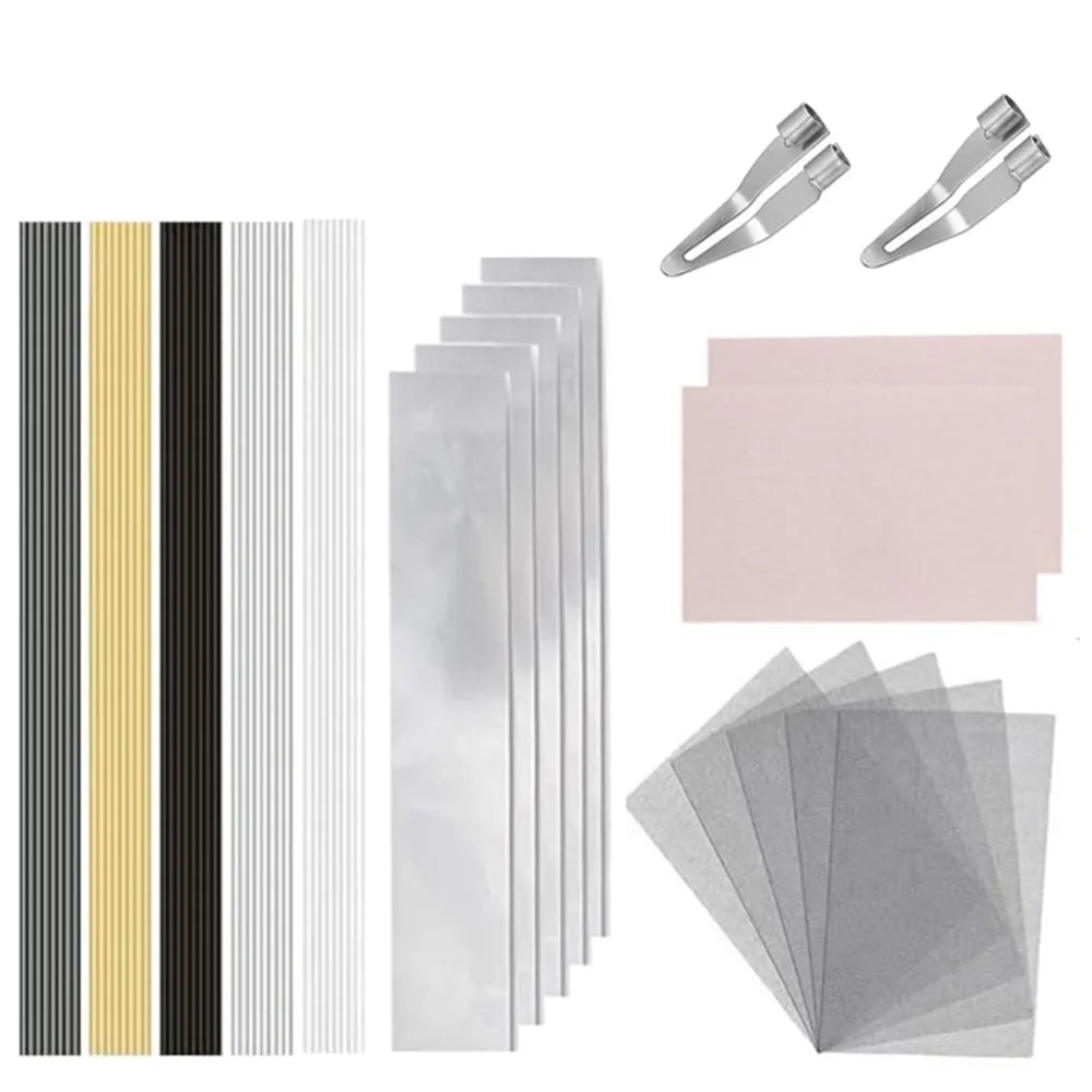 65-Piece Plastic Welding Rod Kit – TPO, ABS, PP, PE & PU Rods with Metal Foil, Steel Mesh and Sandpaper