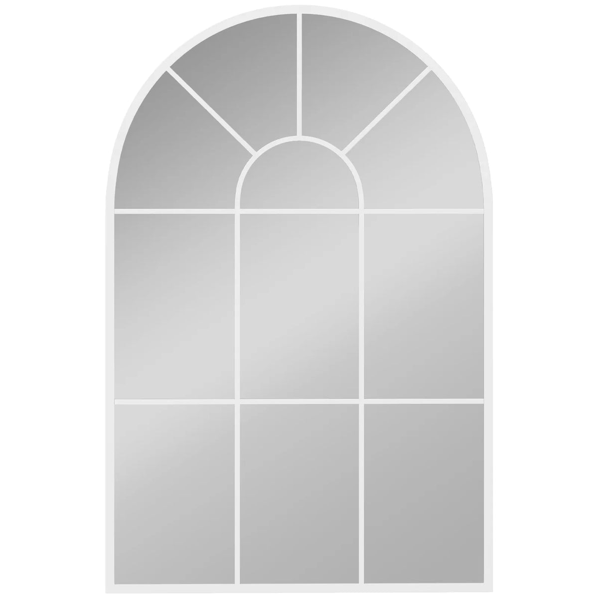 HOMCOM 90 X 61cm Arched Grid Mirror – White