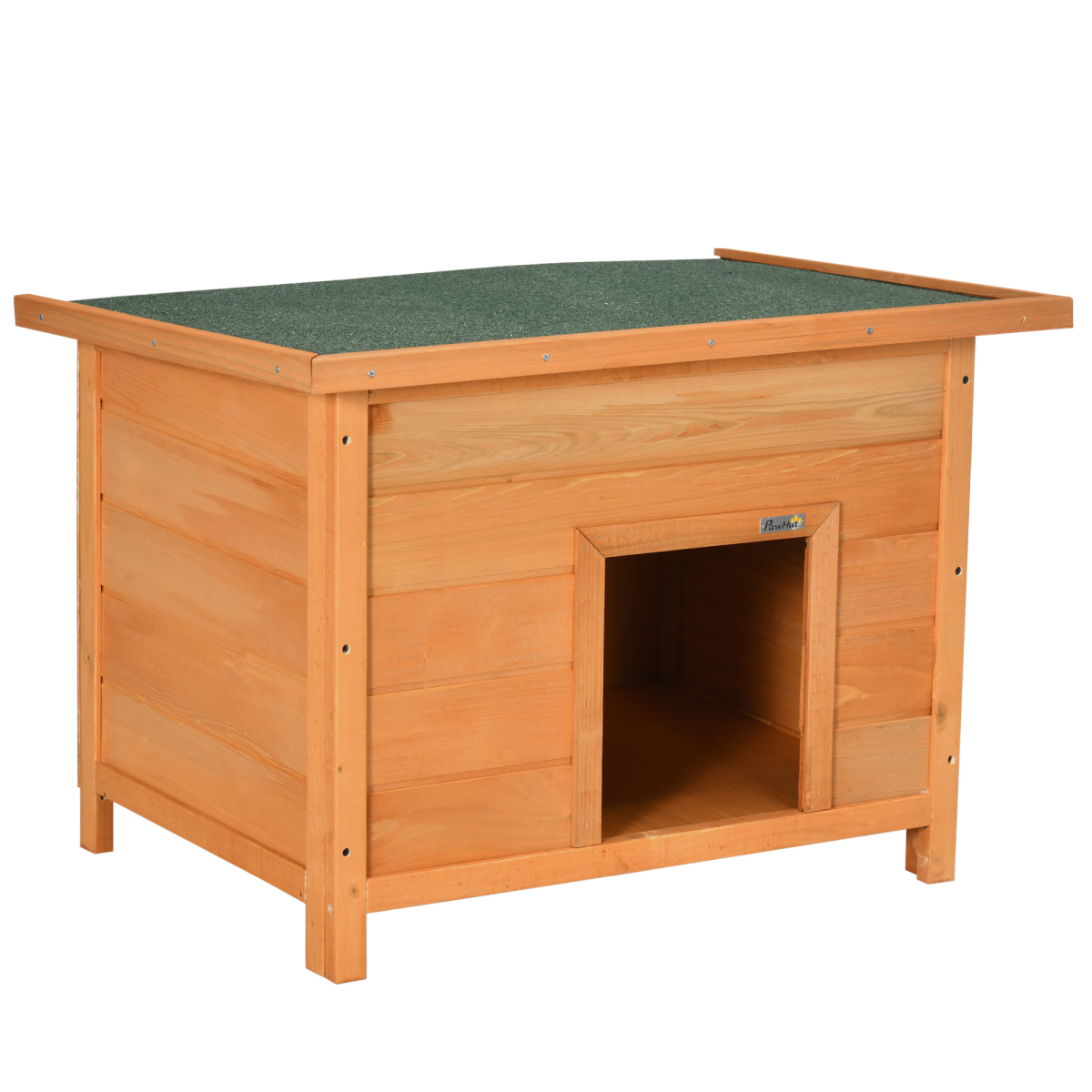 PawHut 82cm Wooden Dog Kennel with Opening Roof – Waterproof Outdoor Garden Shelter for X-Small Dogs