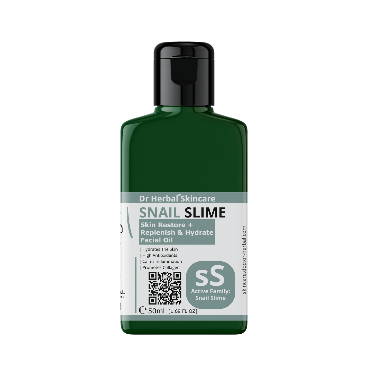 DR HERBAL Facial Oil 50ml with Snail Slime, Marine Extracts and Vitamin E – Glow and Smoothness