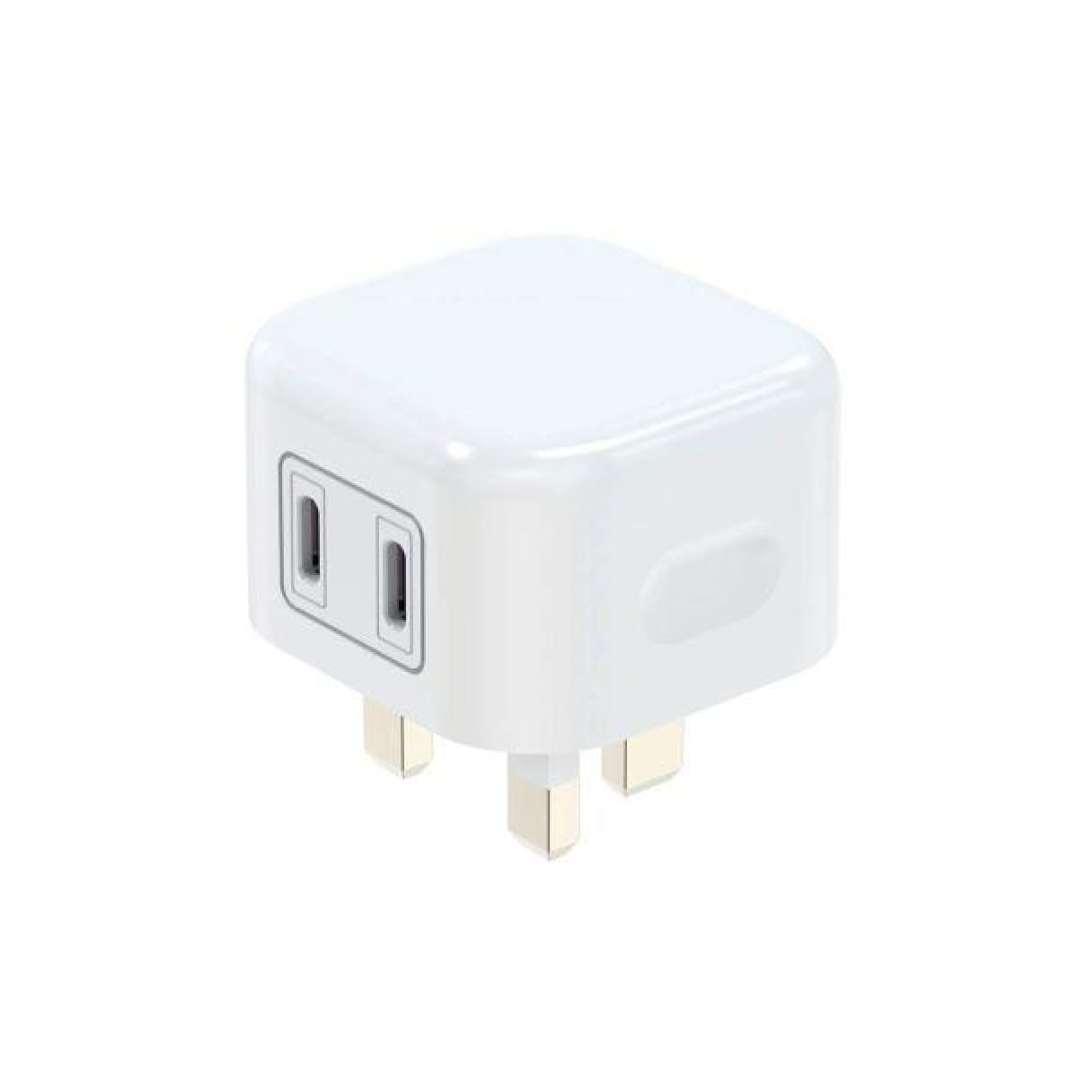 WYEFLUX Dual USB-C Power Adapter with PD 20W Fast Charging – Compact Wall Charger, White