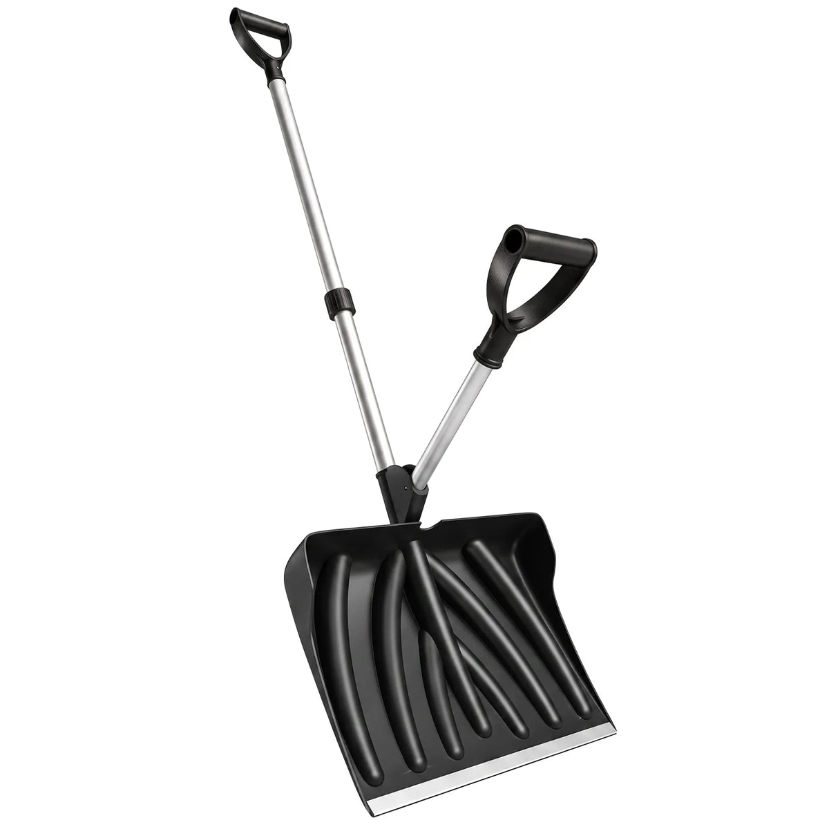 Outsunny Heavy-Duty Snow Shovel with Assist Handle, 45cm Wide Blade & Detachable Aluminium Handle – Snow Pusher