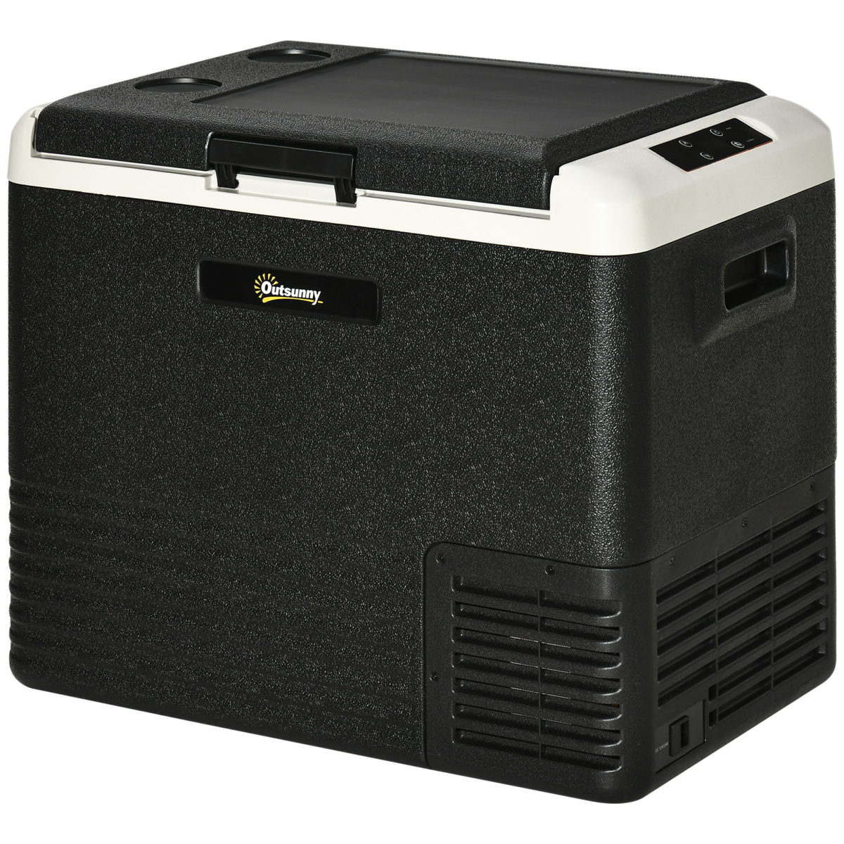 Outsunny 50L Portable Car Fridge Freezer, 12V/24V DC and 110/240V AC – Camping & Driving Compressor Cooler