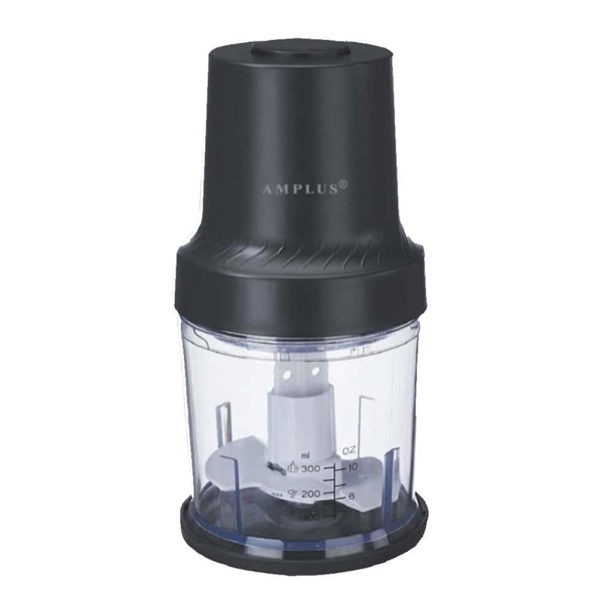 Amplus 0.8L Electric Chopper with 2 Stainless Steel Blades, Pulse Button and Whisk Attachment