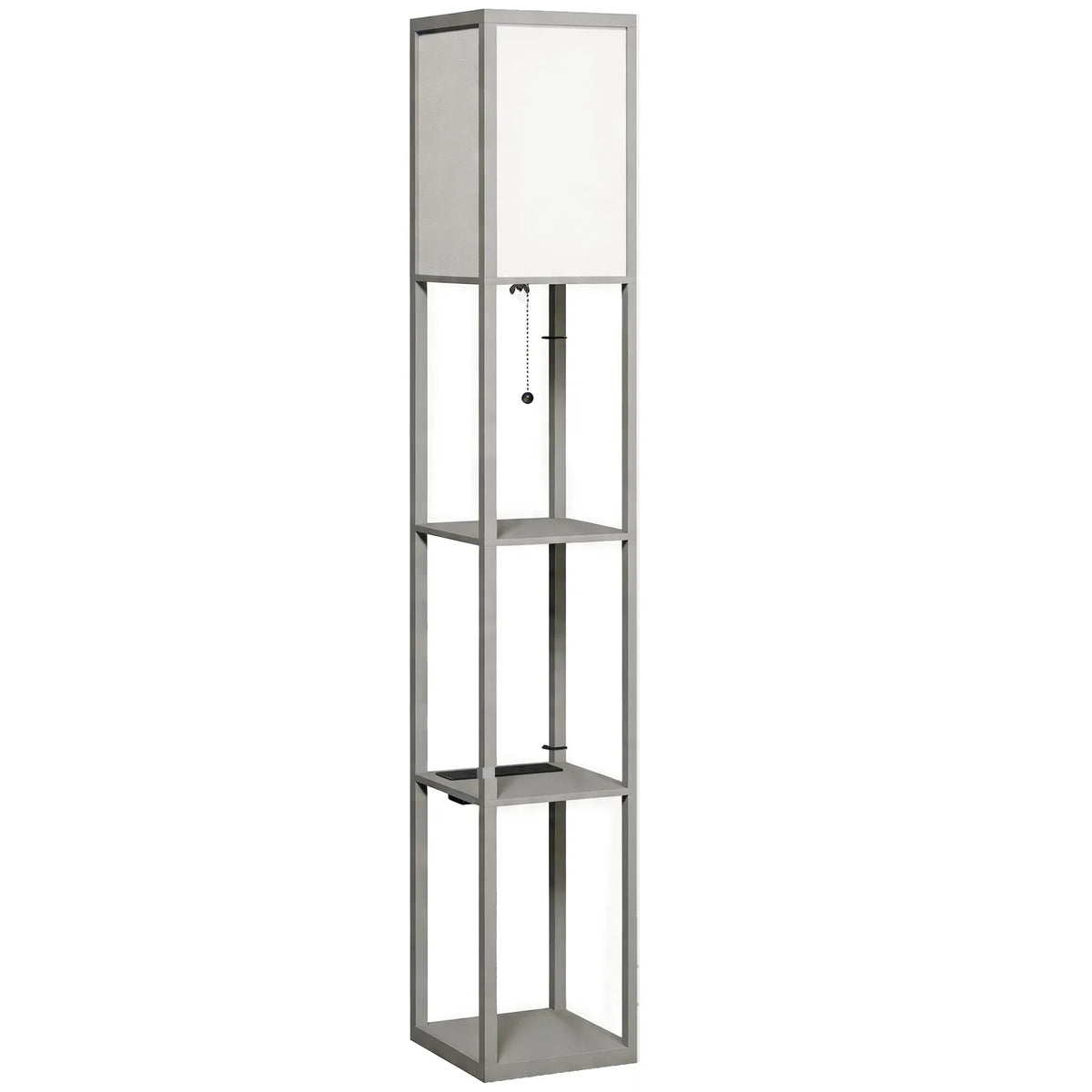 HOMCOM 3-Tier Column Shelf Floor Lamp