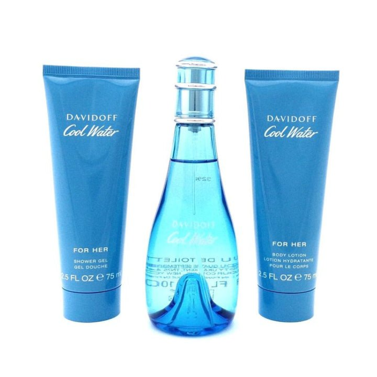 Davidoff Cool Water Gift Set for Men – Eau de Toilette 100ml, Shower Gel 75ml and Body Lotion 75ml