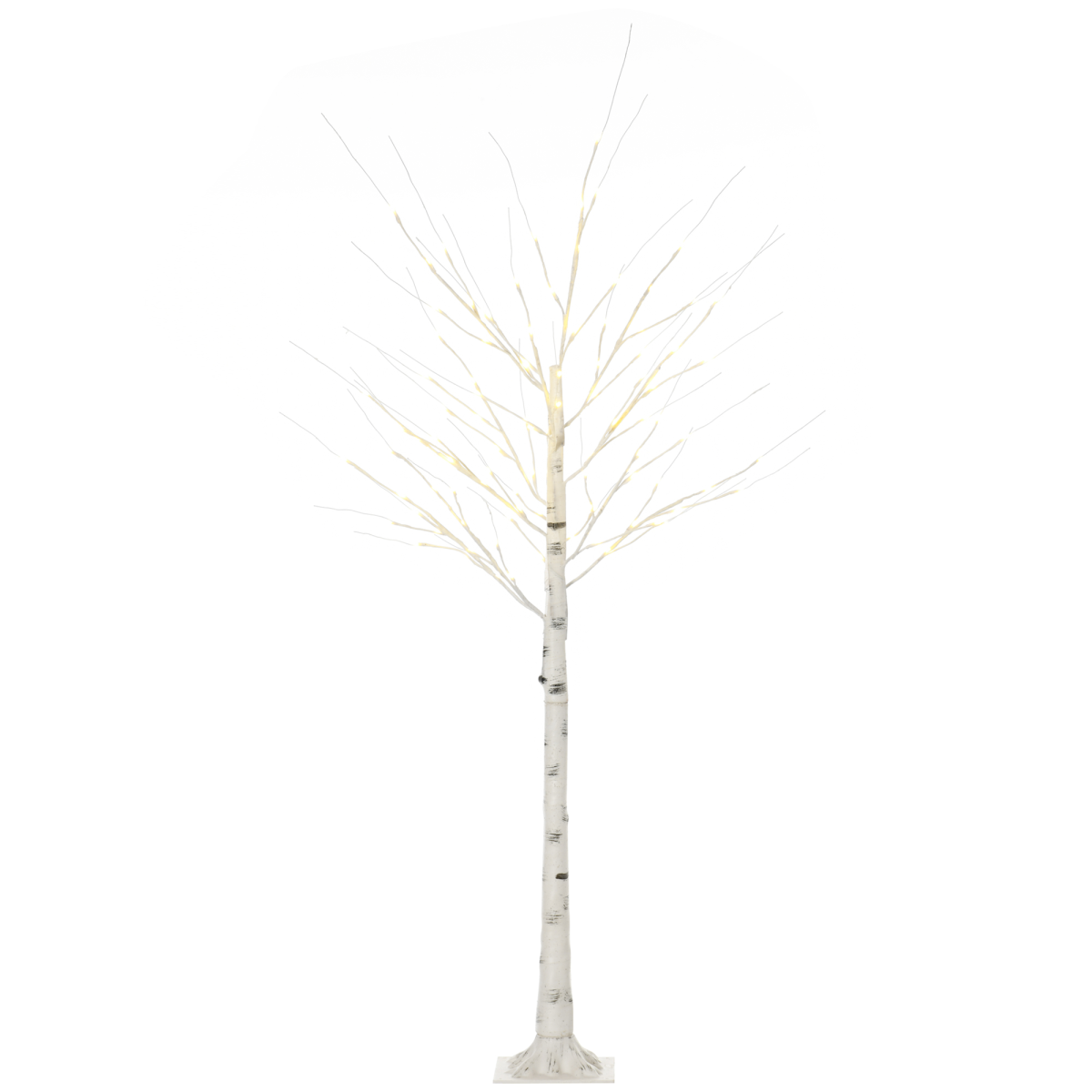 6ft Artificial White Birch Tree Light 96 Warm White Pre-Lit LED Light HOMCOM