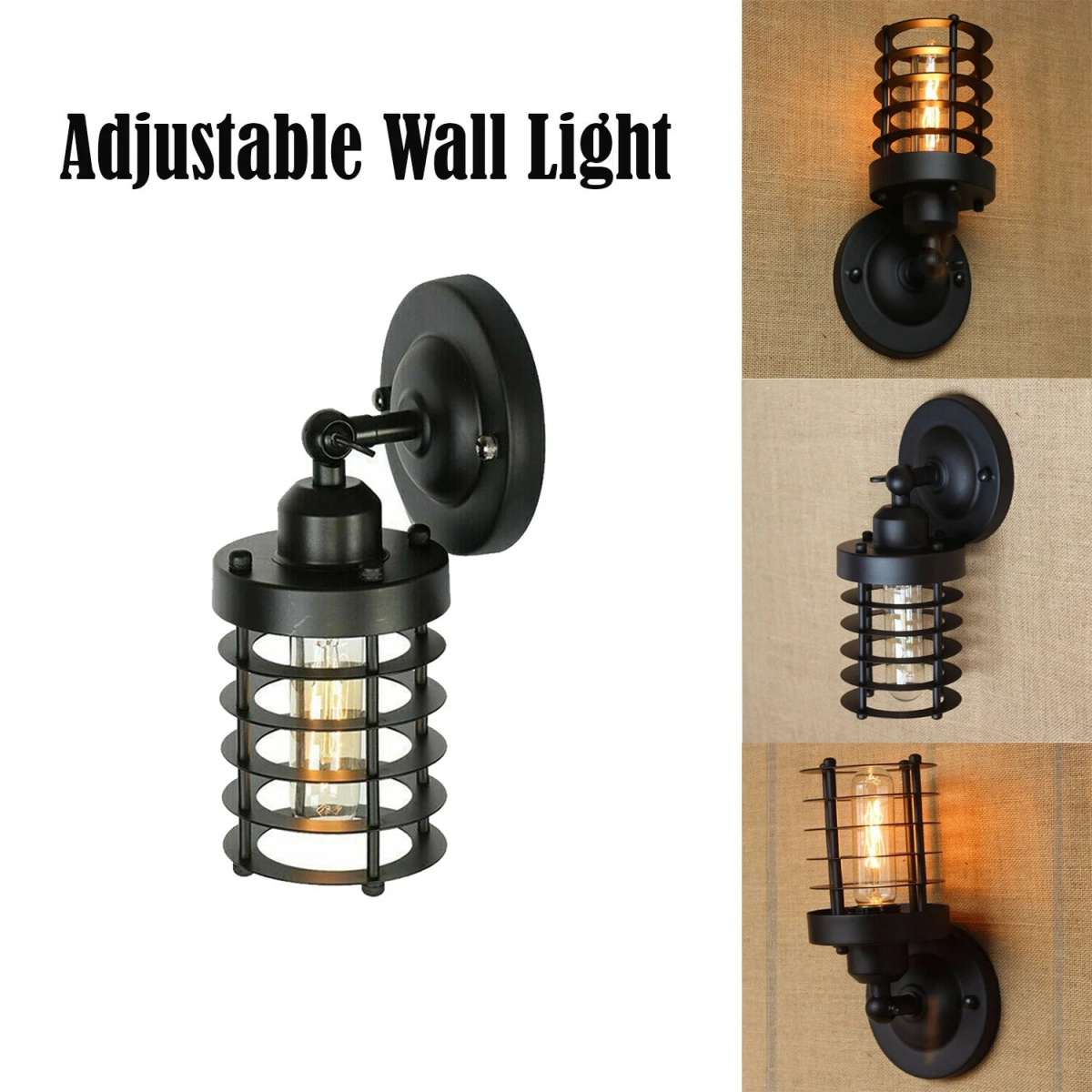 Adjustable Metal Cage Wall Sconce