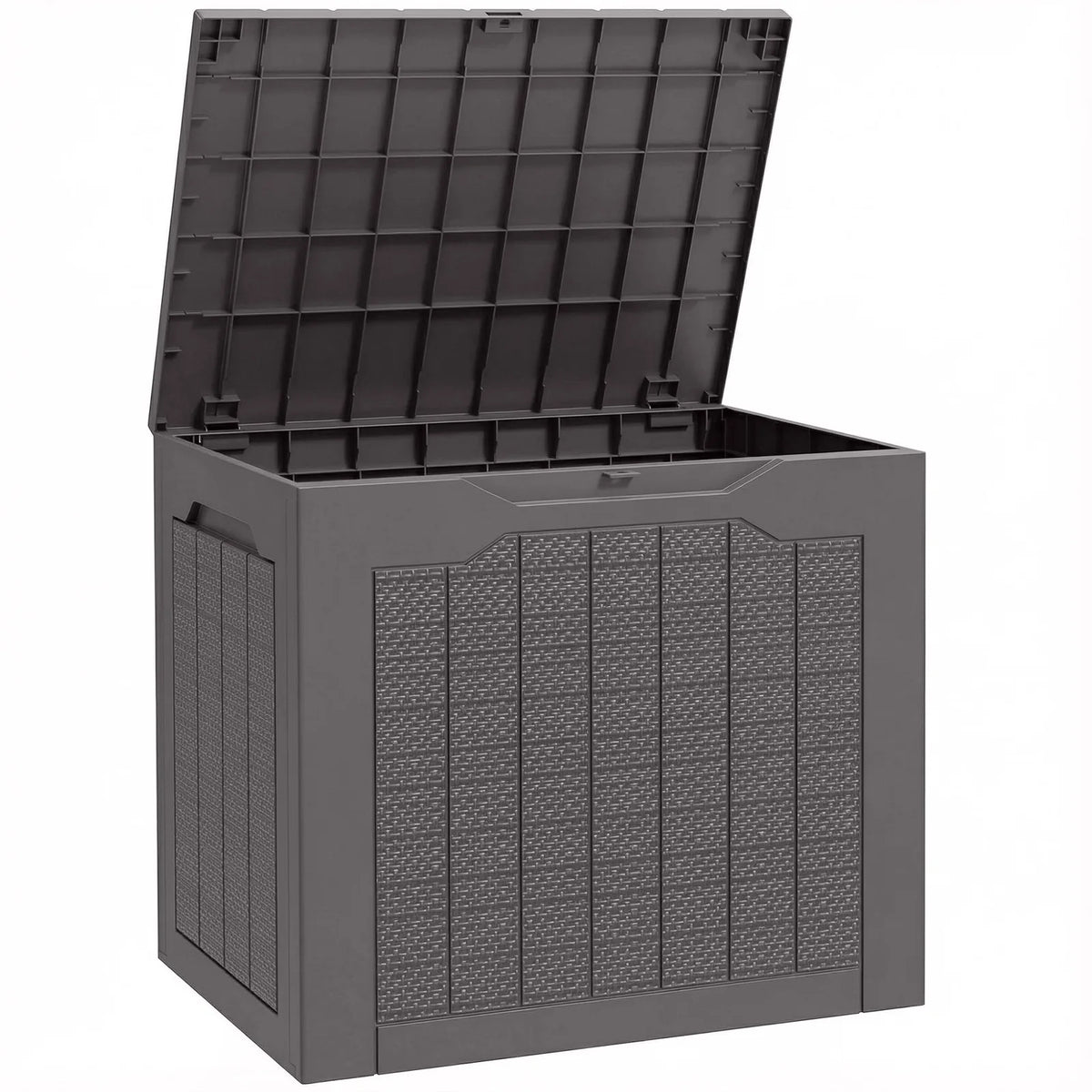 Outsunny 97L Waterproof Garden Storage Box with Handles and Padlock Loop – Outdoor Container, Brown