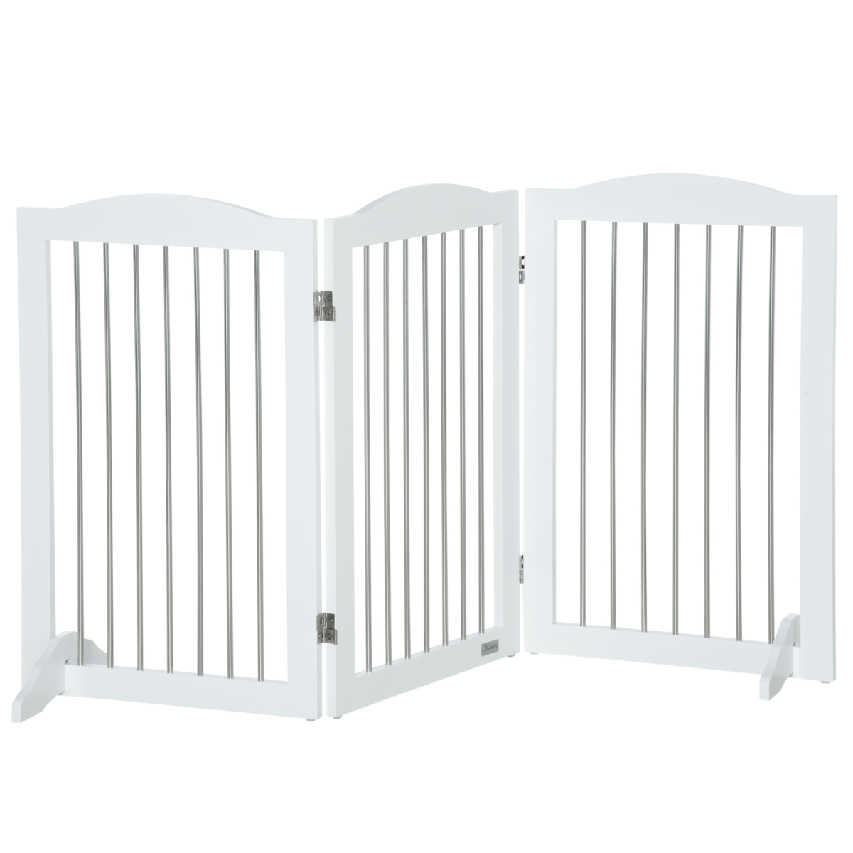 PawHut Foldable Dog Gate for Doorways, Stairs and Halls – Freestanding Pet Barrier, White