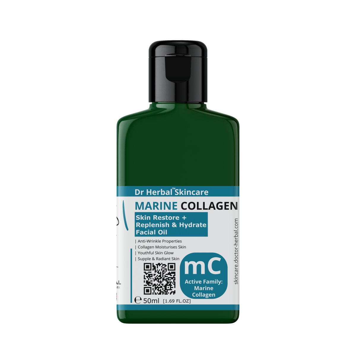 DR HERBAL Facial Oil 50ml with Marine Collagen, Sea Kelp and Almond Esters – Nourishing Skincare