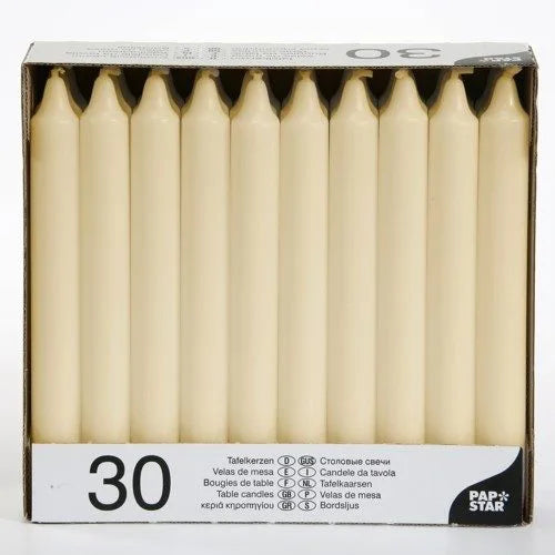 MM HOMESTORES Table Candles 8" Pack of 30 – Dining & Home Decor, Cream