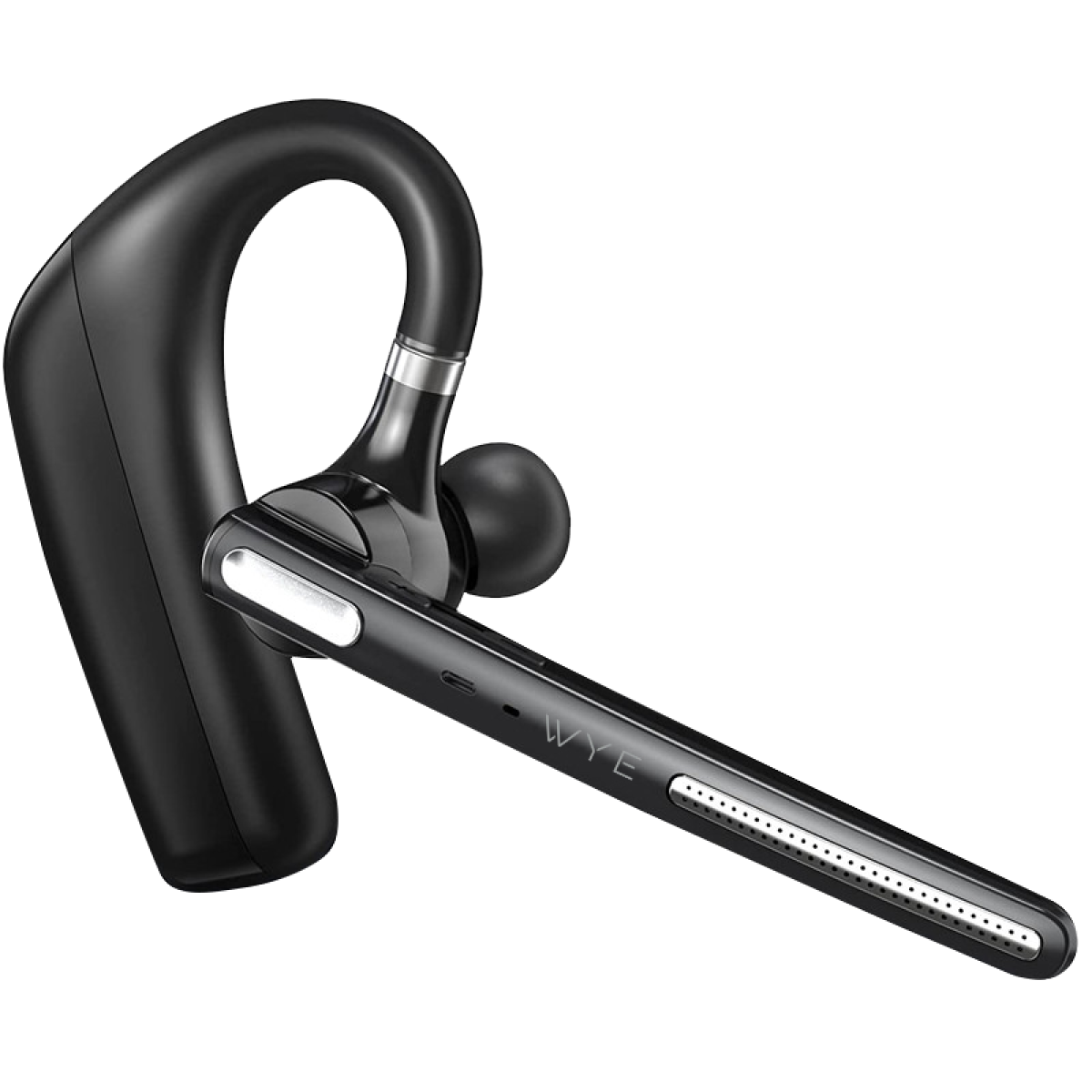 WYE ProVoice One-Ear Bluetooth Business Headset with CVC8.0 Noise Cancellation, 80-Hour Talk Time, Black