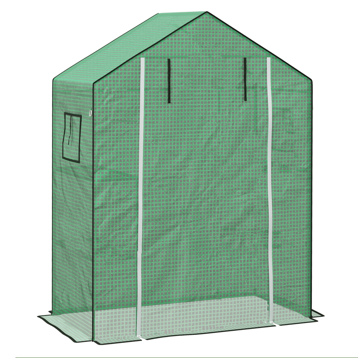 Outsunny Replacement PE Greenhouse Cover for 845-511 with Roll-Up Door & Mesh Windows – Green