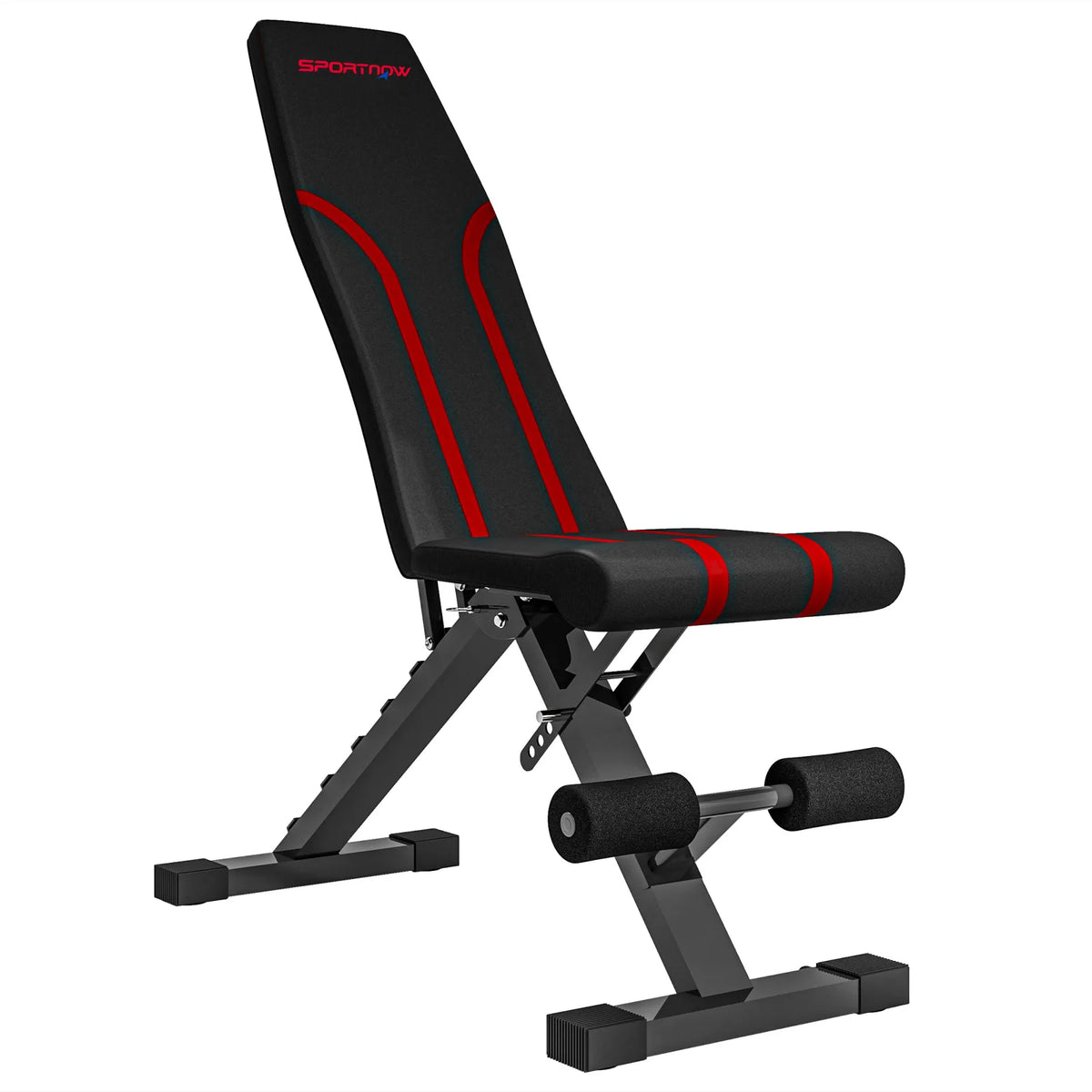 SPORTNOW Foldable Weight Bench with 6-Level Backrest, 4-Level Seat and Leg Roller – Home Gym Strength Training