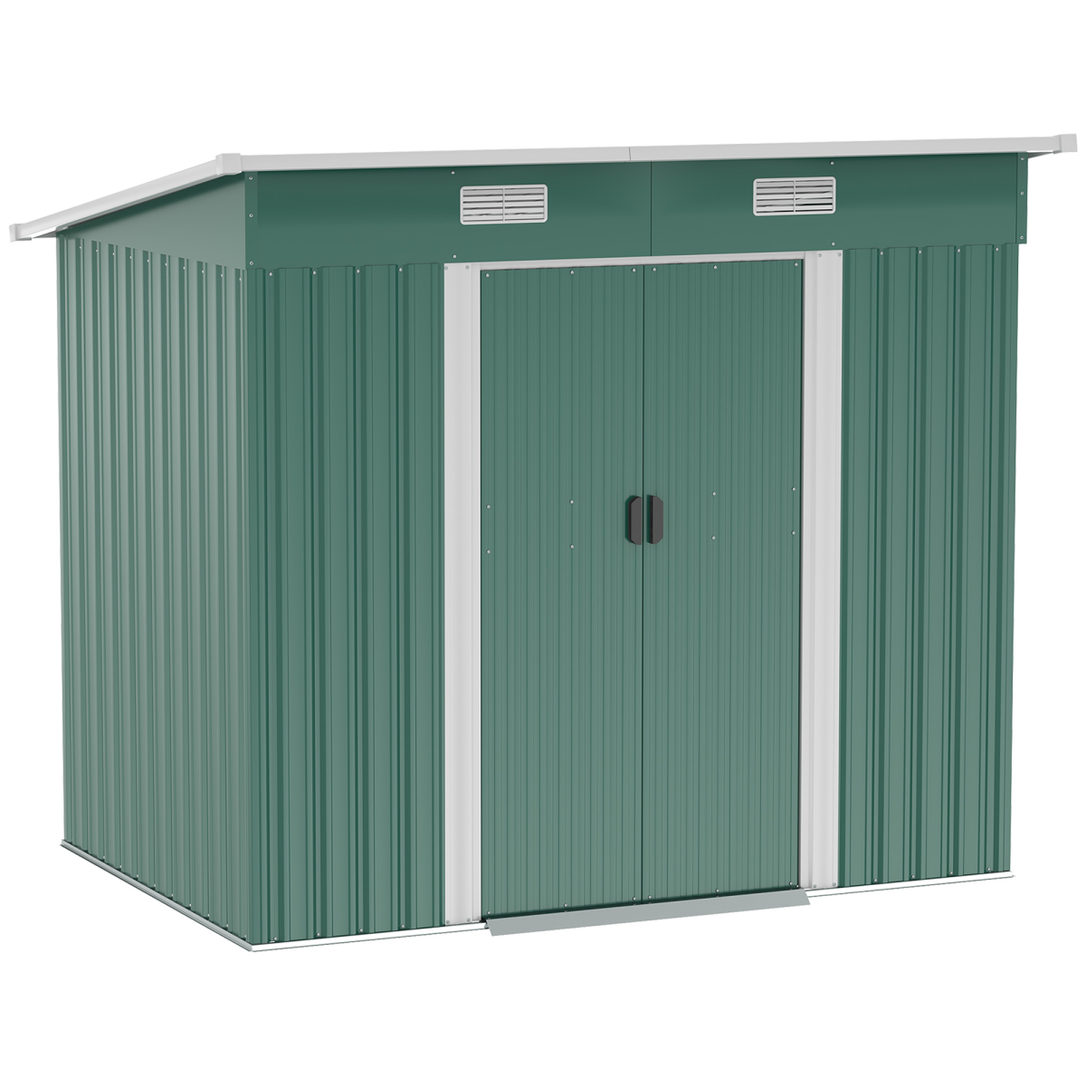 7 x 4ft green metal garden shed