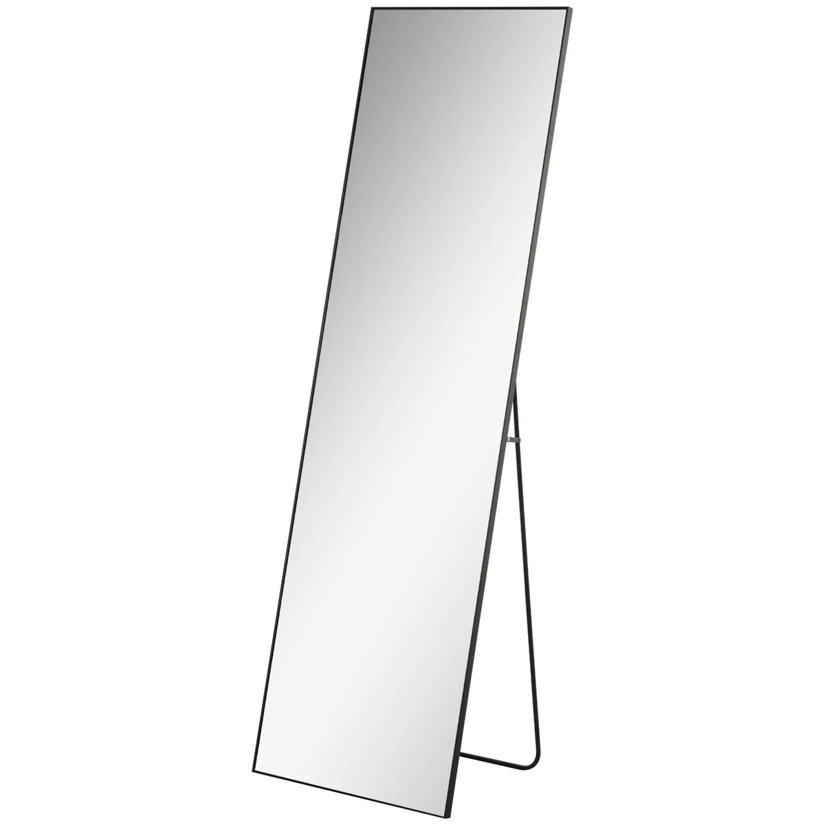 HOMCOM Full Length Mirror, Aluminium Alloy Framed Full Body Mirror with Tempered Glass