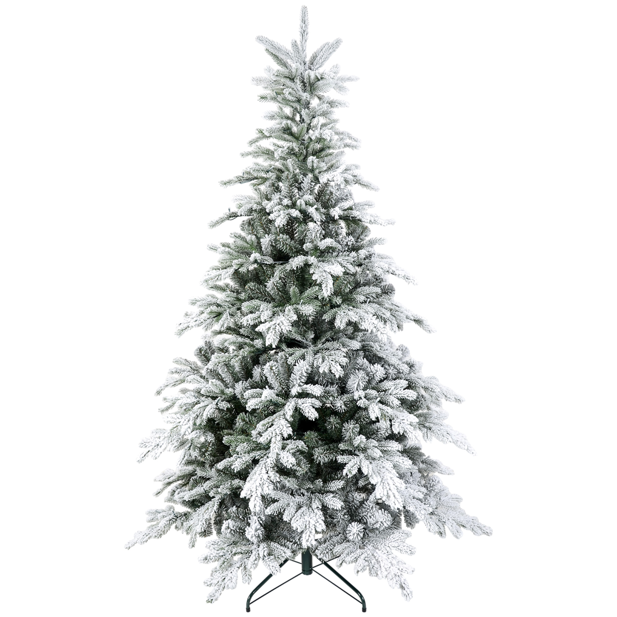 HOMCOM 5ft Artificial Christmas Tree with Realistic Snow Branches and 200 Warm White LED Lights – Auto Open