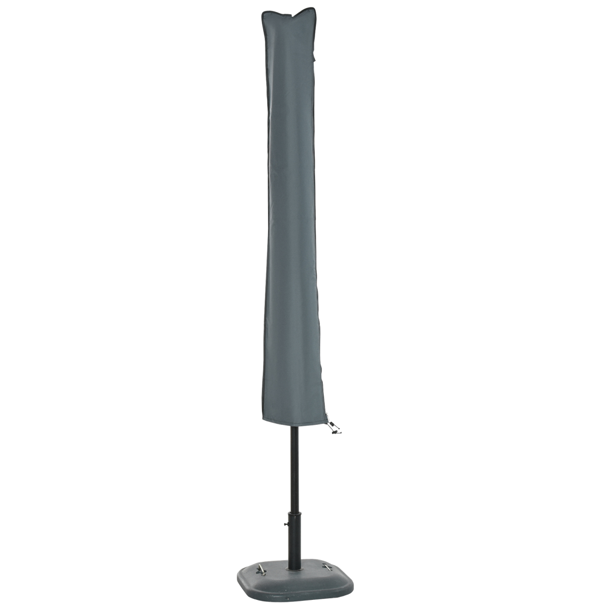 Outsunny Garden Offset Parasol Cover with Side Zip & Bottom Buckle – Waterproof Umbrella Protection, Grey