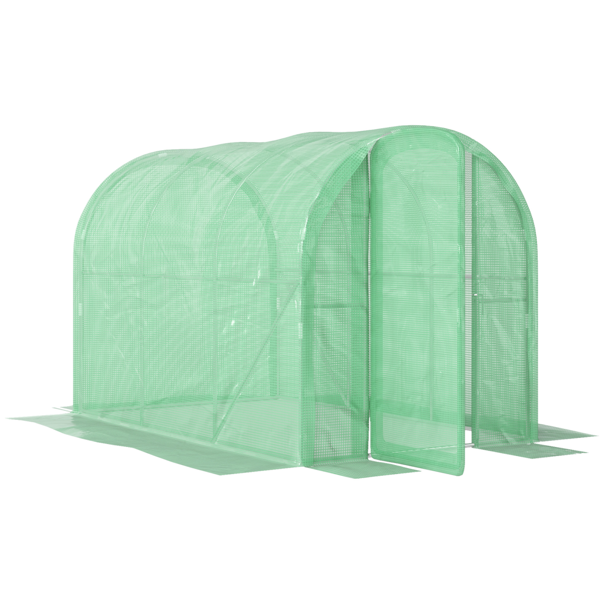 Outsunny 3 x 2 x 2m Polytunnel Greenhouse with Hinged Door, Galvanised Steel Frame, Clear PE Cover