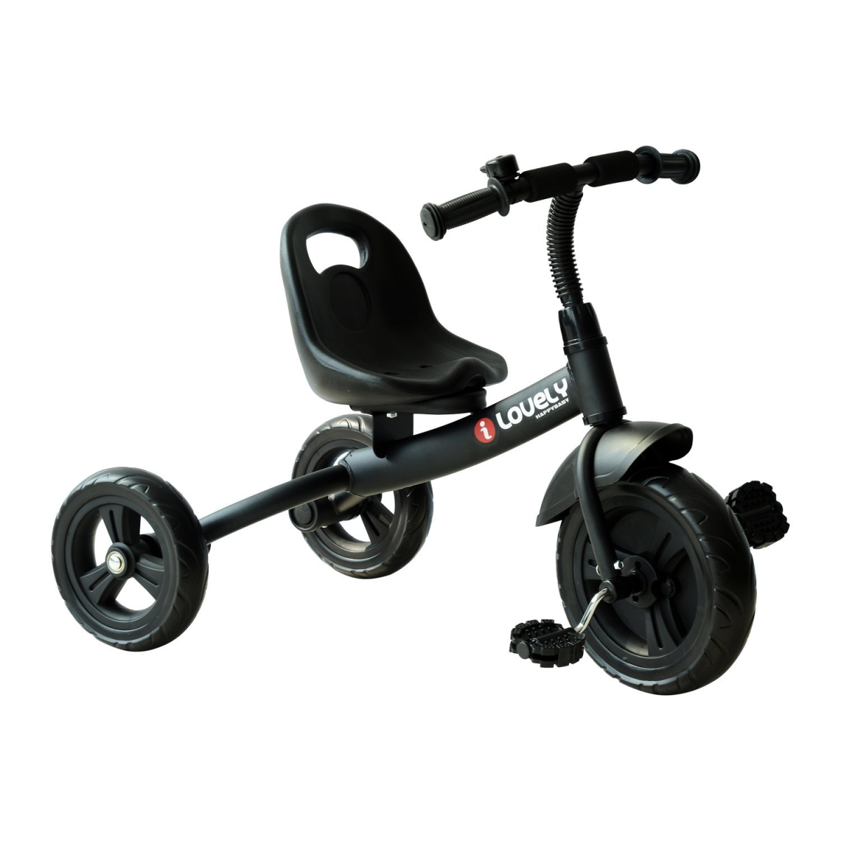 HOMCOM Kids Tricycle with 3 Wheels, Metal Frame & Adjustable Seat – Toddler Ride-On Trike for 18+ Months, Black