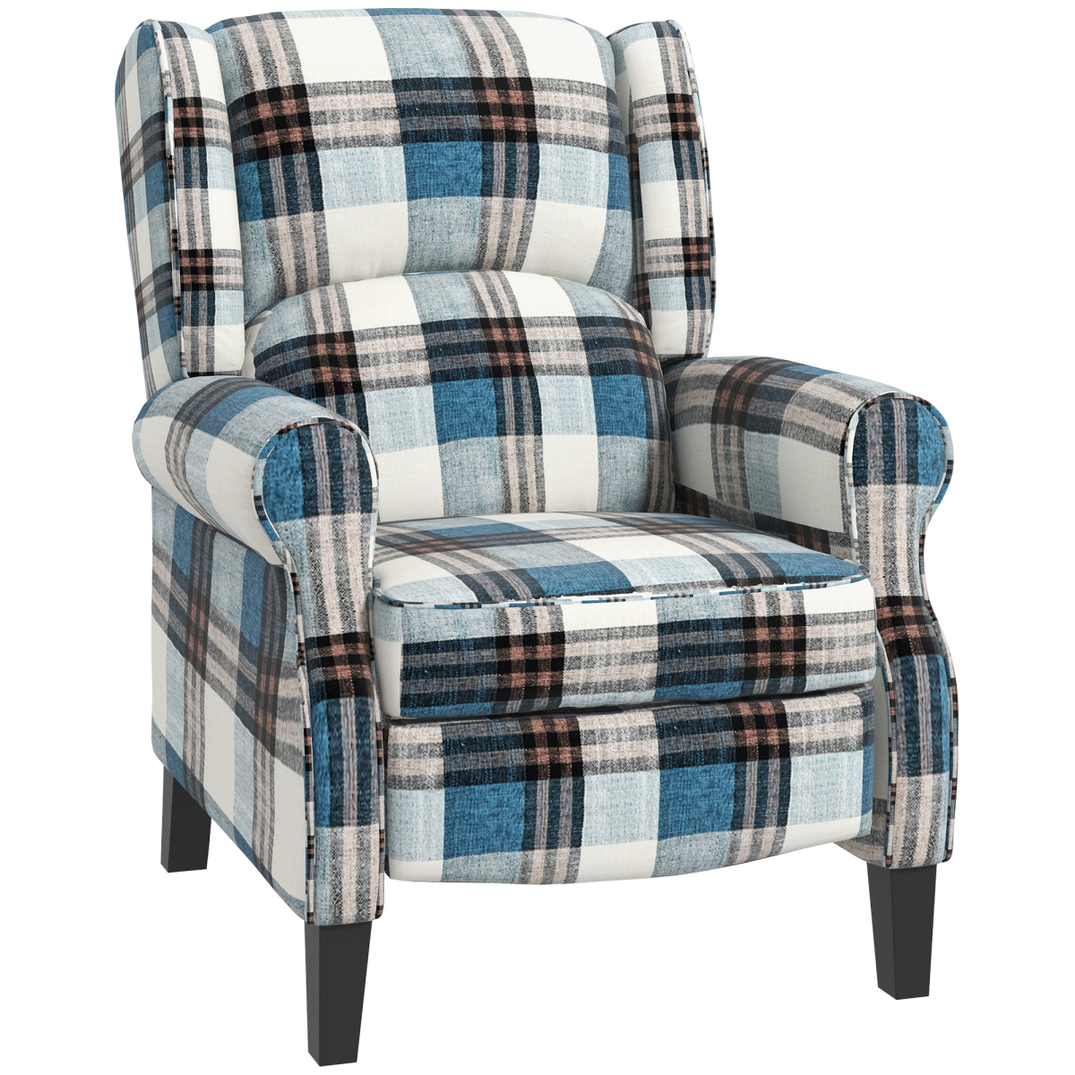HOMCOM blue wingback recliner chair