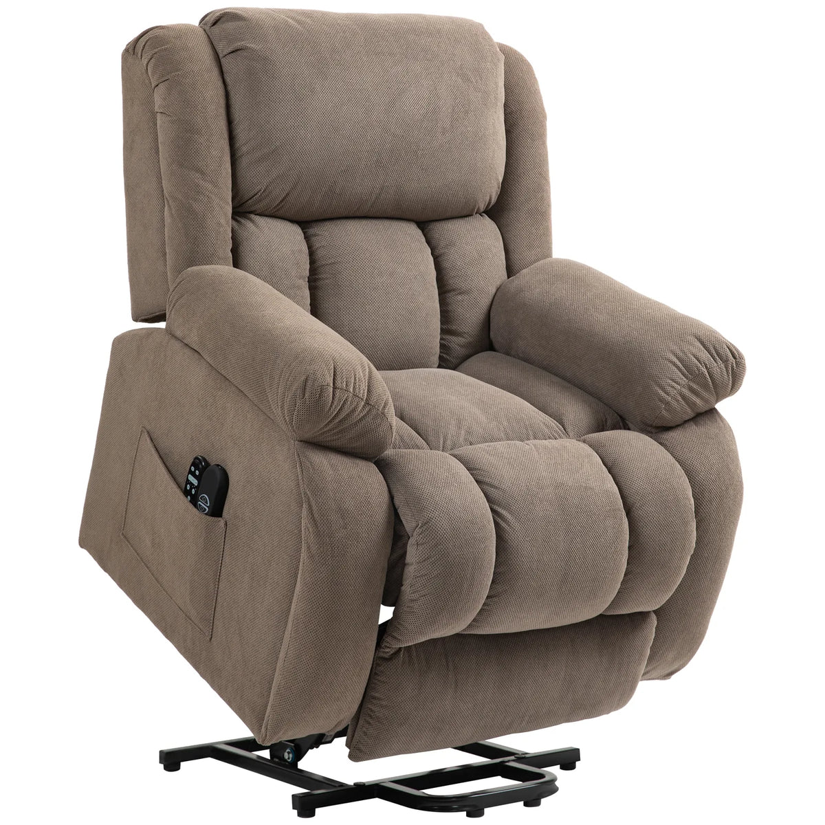 HOMCOM Electric Riser Recliner Chair with Vibration Massage, Heat & USB Port – Lift Armchair, Light Brown
