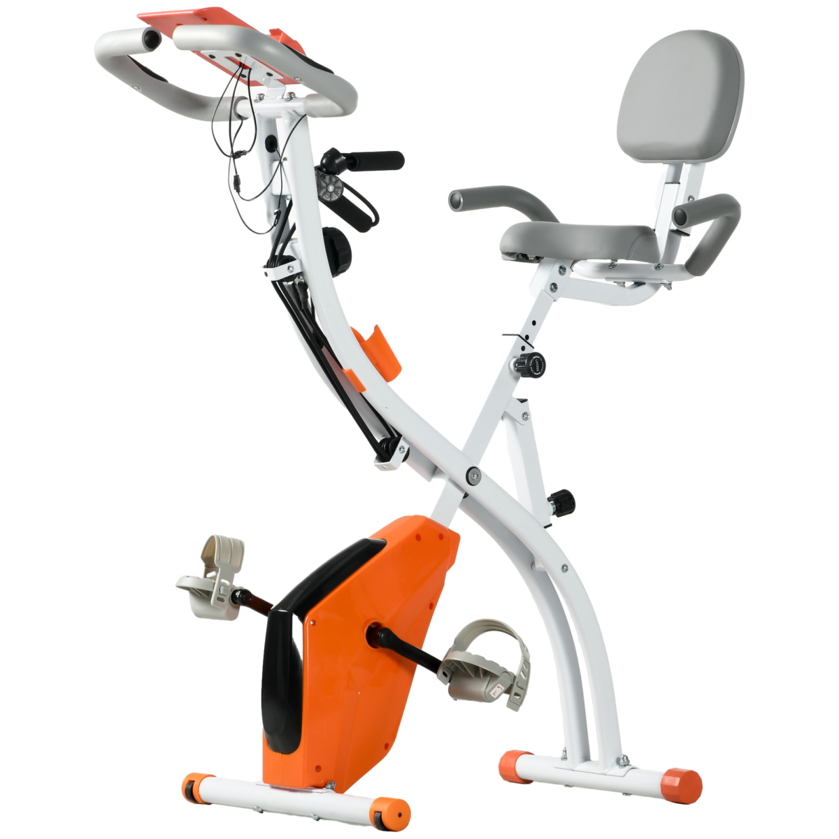 HOMCOM 2-in-1 Foldable Upright & Recumbent Exercise Bike, 8 Resistance Levels & Pulse Sensor – Home Cardio