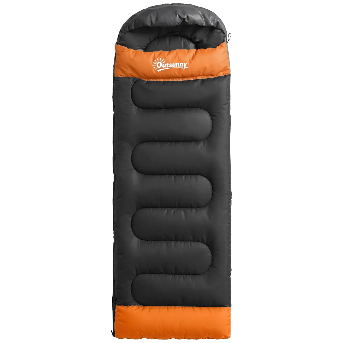 Outsunny 3-Season Sleeping Bag for Adults with L-Shaped Zip, Opens into Quilt – Lightweight & Compact, Grey