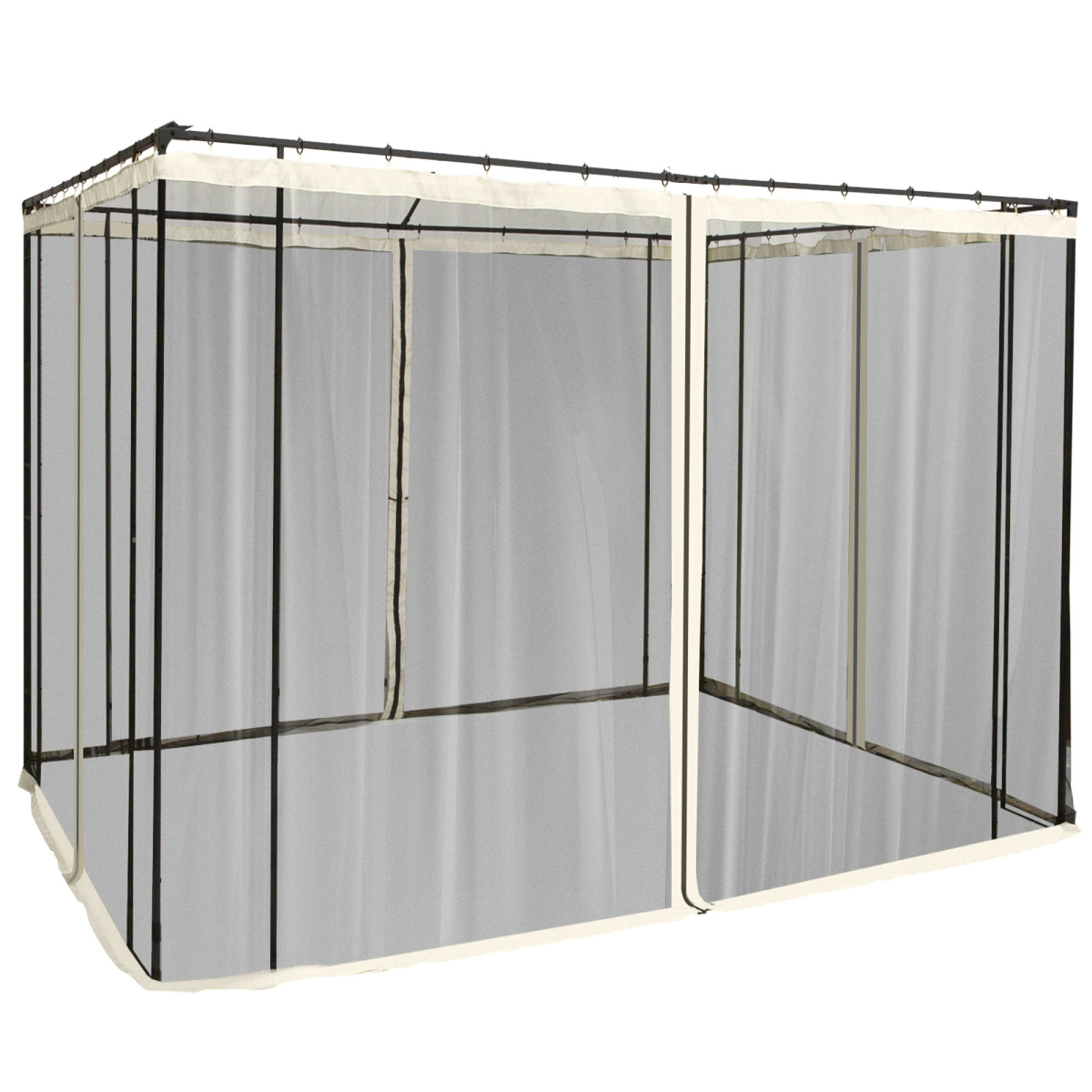 Outsunny Universal Replacement Gazebo Mesh Netting, 4 Zipped Side Walls – Fits 3 x 3m Gazebos, 302 x 207cm
