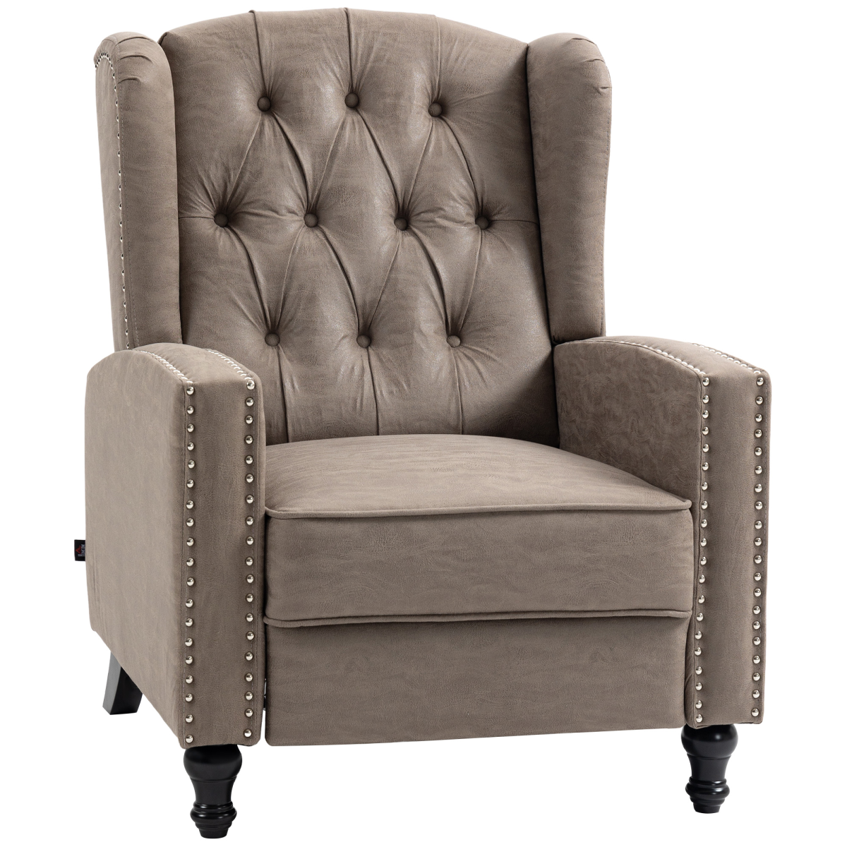 HOMCOM brown studded recliner armchair