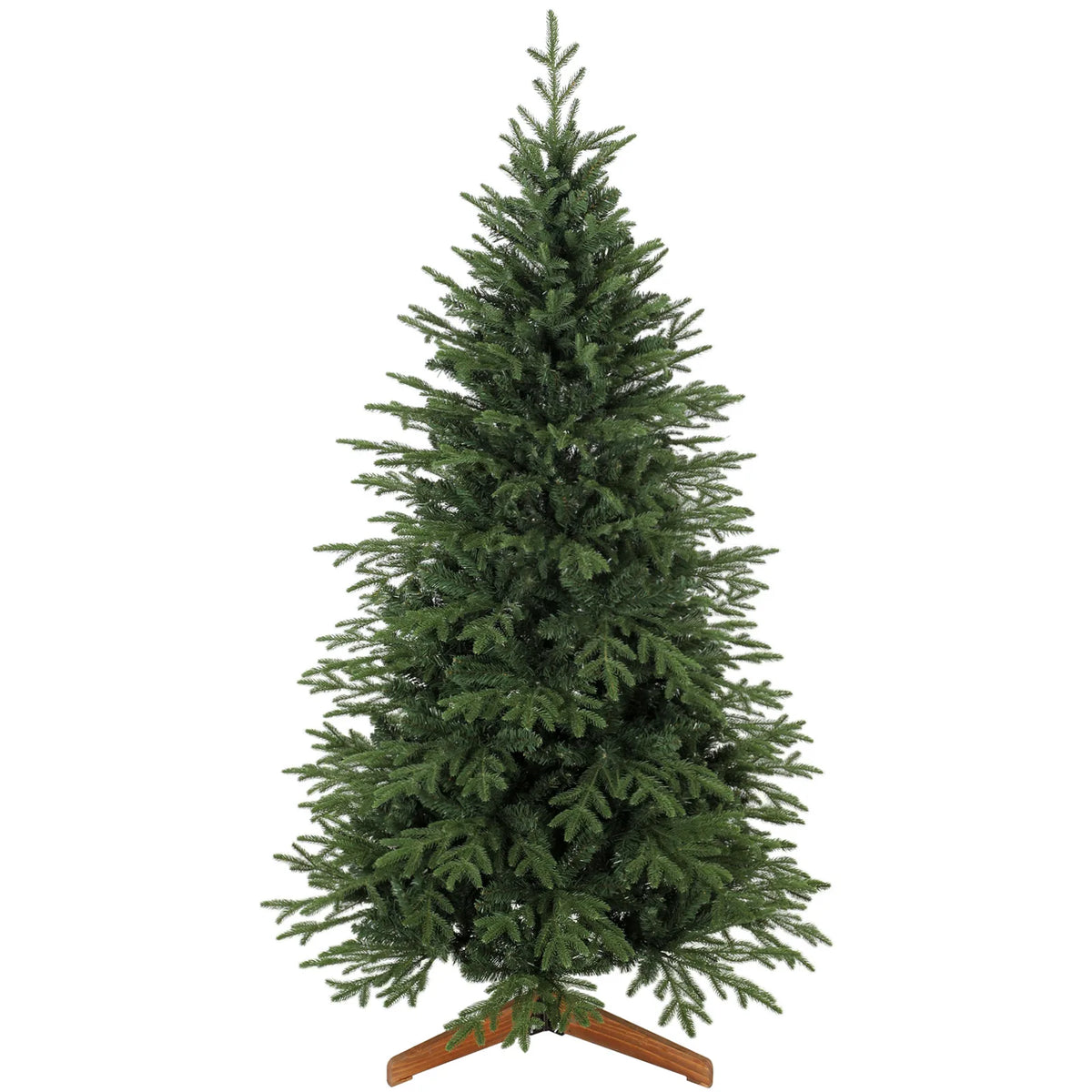 HOMCOM 6ft Artificial Christmas Tree – 180cm Hinged Xmas Tree with 2081 Tips and Solid Pine Wood Stand, Green
