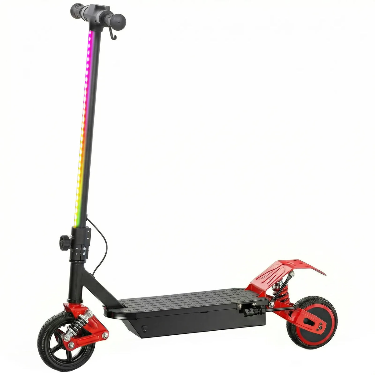 AIYAPLAY Foldable Kids Electric Scooter with LCD Display and Dual Shock Absorption – 15 km/h, Ages 6–14, Red