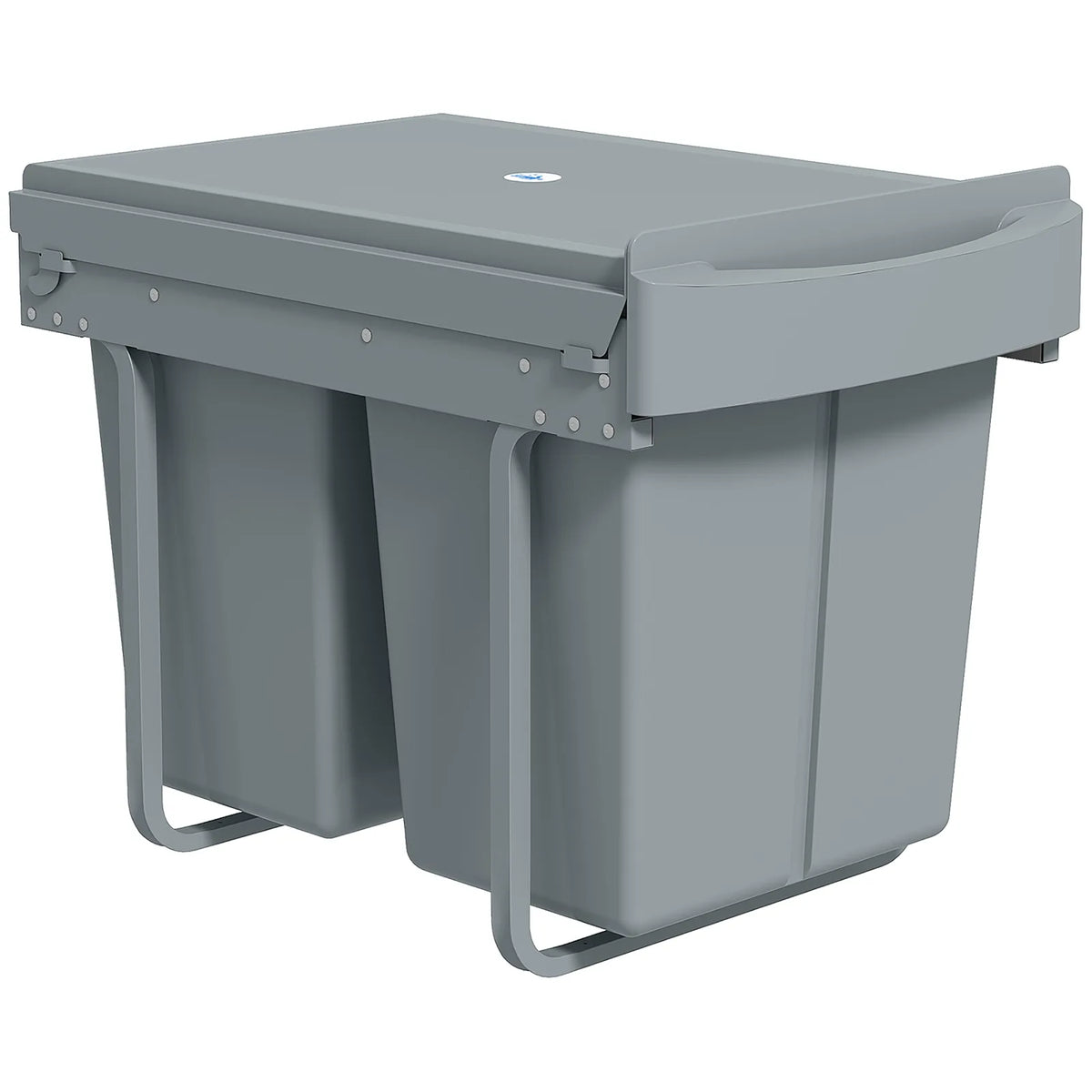 HOMCOM 40L Pull Out Under Sink Bin with 2 Removable 20L Compartments – Damped Glide Kitchen Recycling Bin, Grey