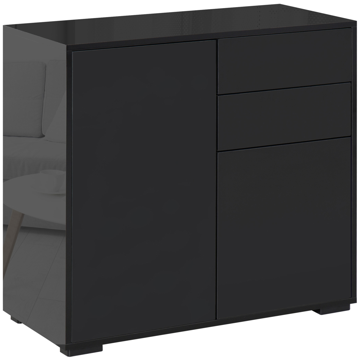 Black gloss side cabinet