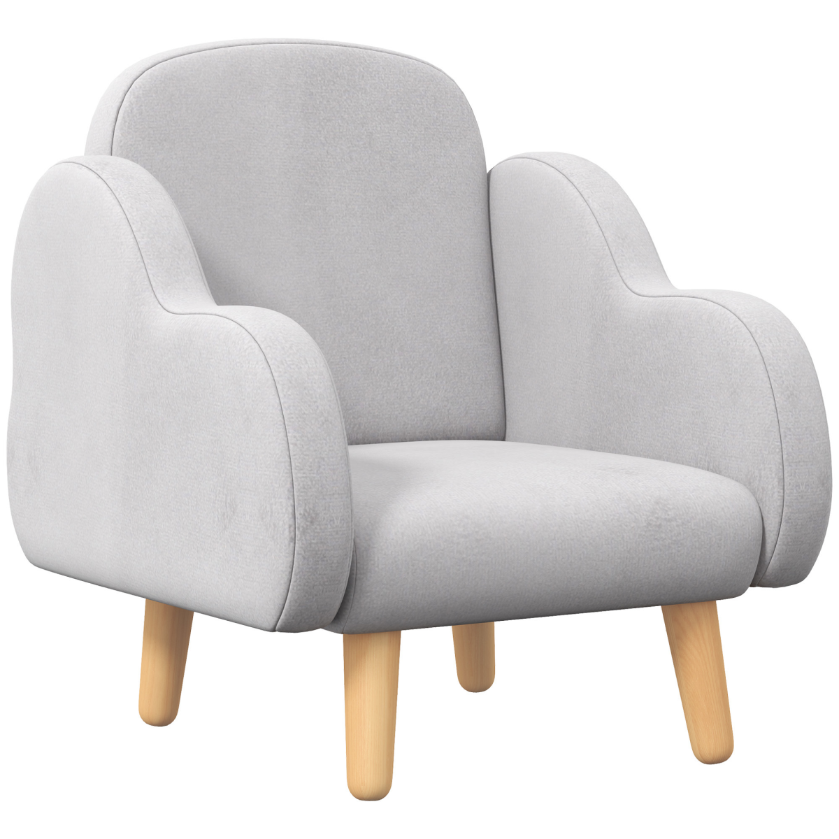 ZONEKIZ Cloud-Shaped Toddler Armchair – Kids Mini Chair for Playroom & Bedroom, Grey