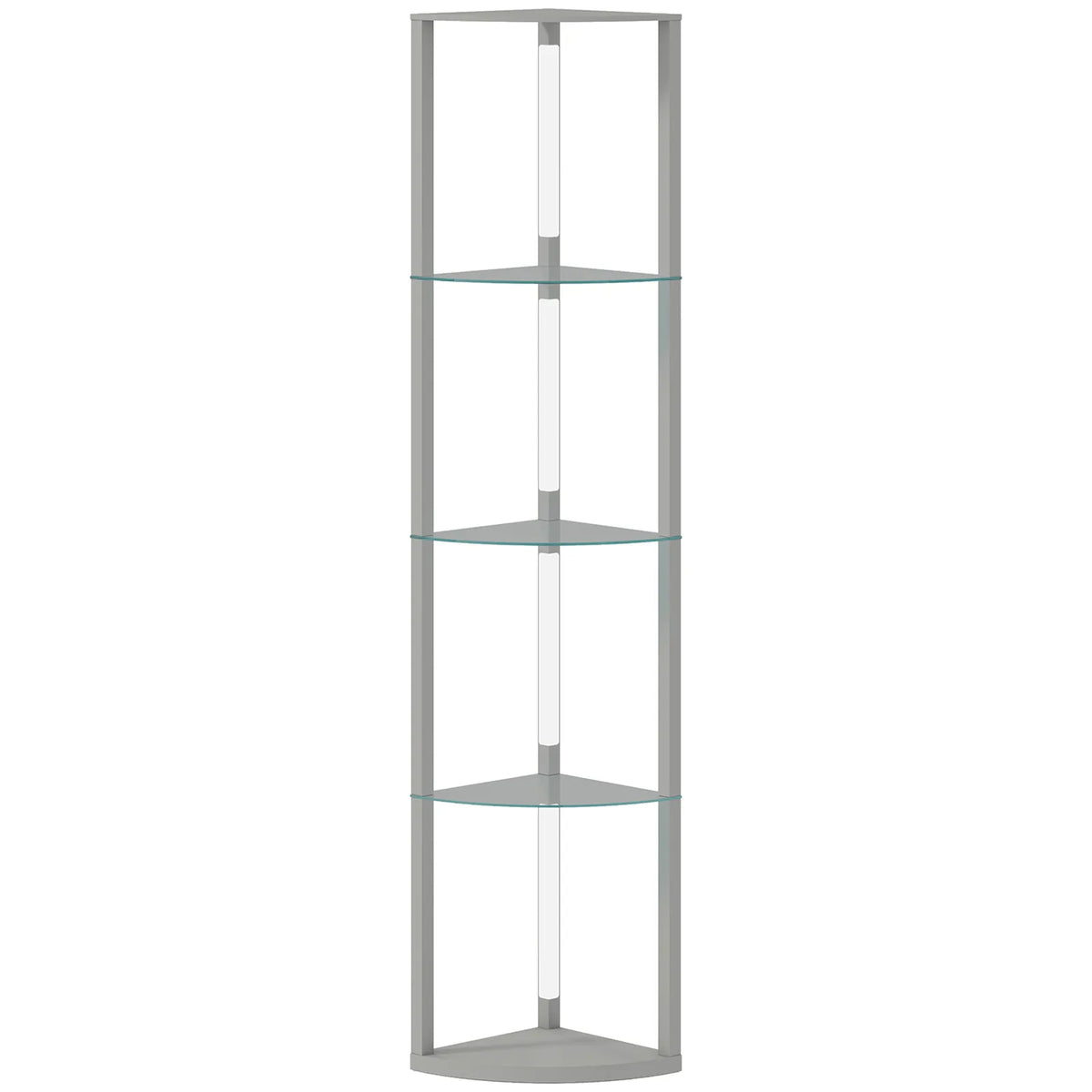 HOMCOM Dimmable LED Corner Shelf Floor Lamp with Foot Switch