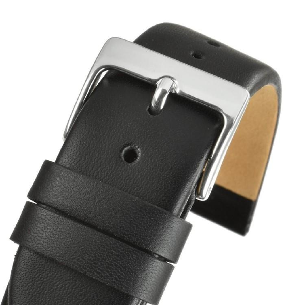Smooth Calf Leather Watch Strap, 20mm, Black