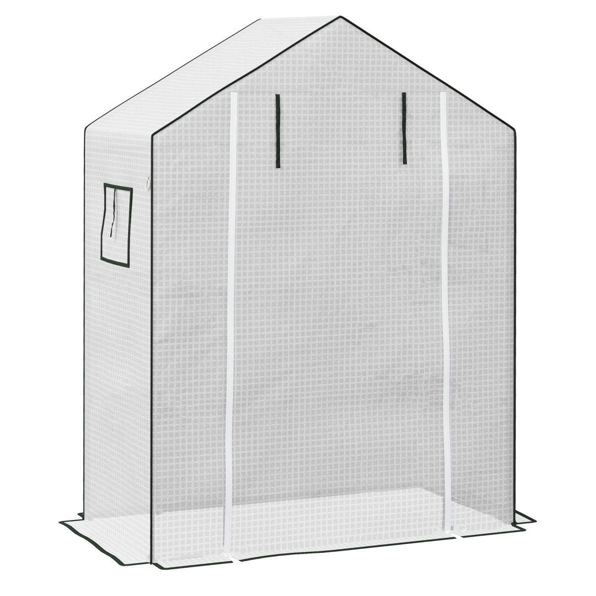 Outsunny Greenhouse Replacement PE Cover with Roll-up Door & Mesh Windows – Cover Only, White