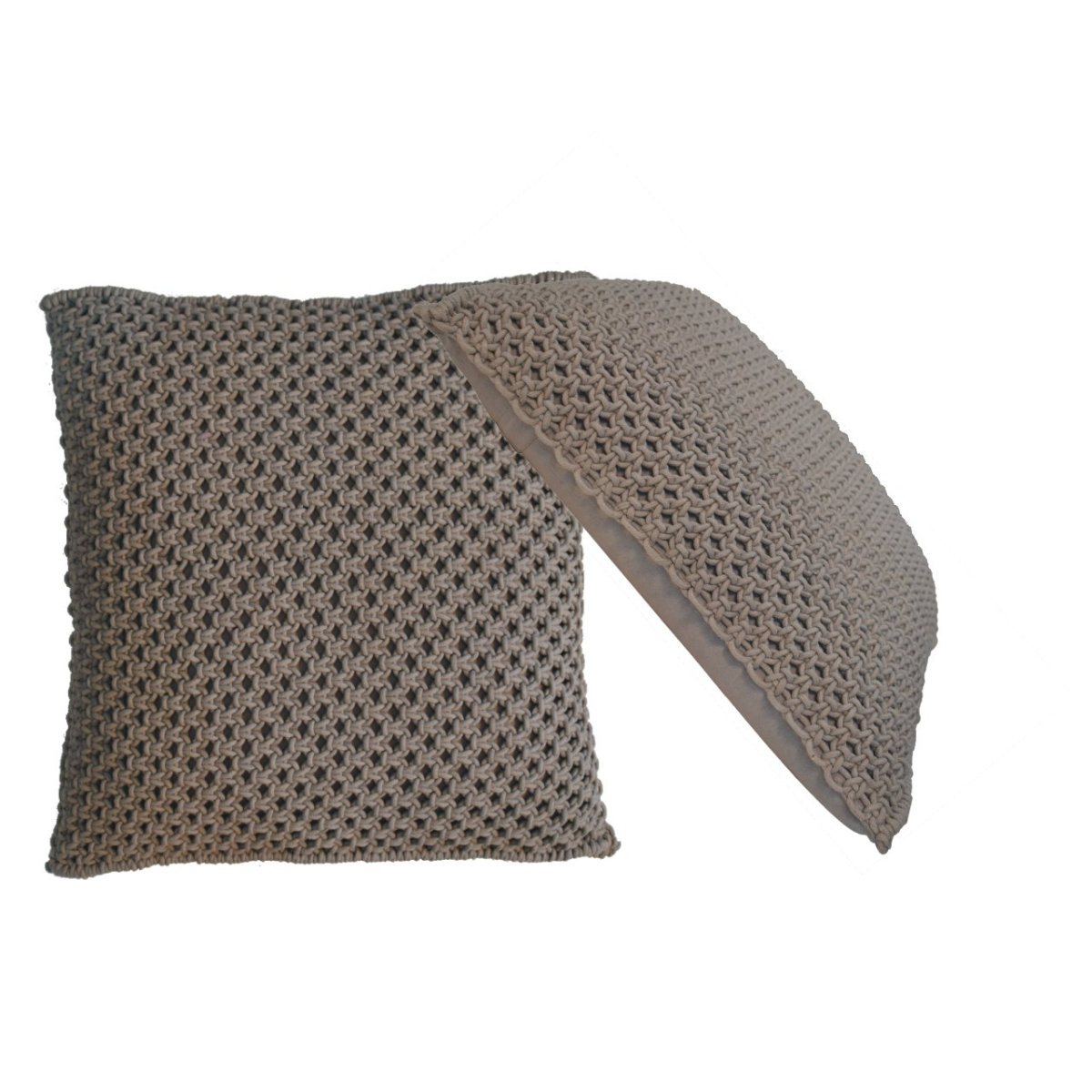 Artisan Furniture Myra Cushion Set of 2 – Woven Design Scatter Cushions with Plump Filling, Grey