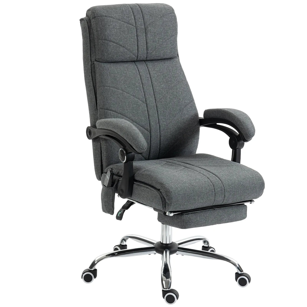Vinsetto High Back Massage Office Chair with Heat, Footrest & 135° Recline – Ergonomic Executive Chair, Grey